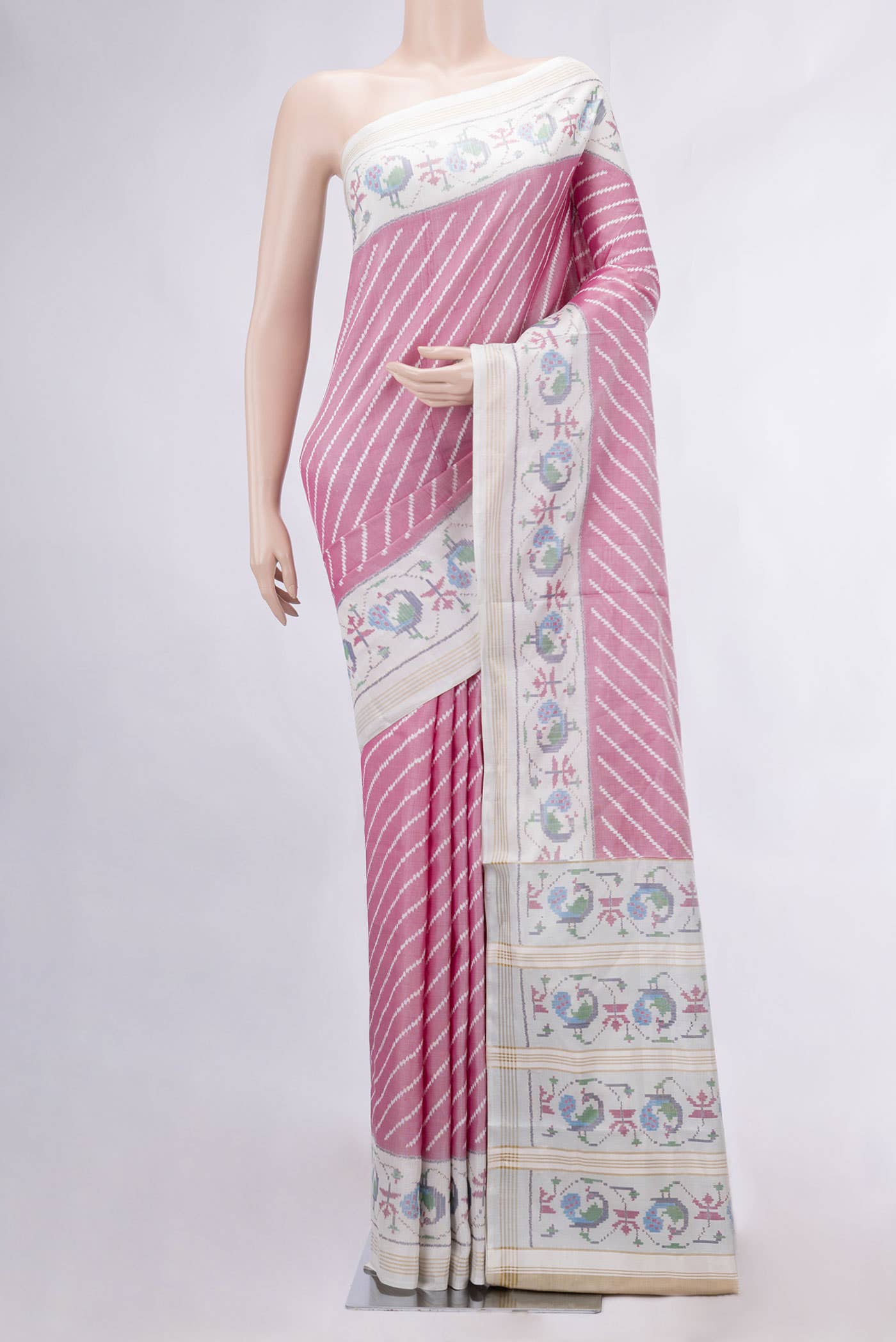 Pink Dual Tone Rajkot Patola Silk Saree