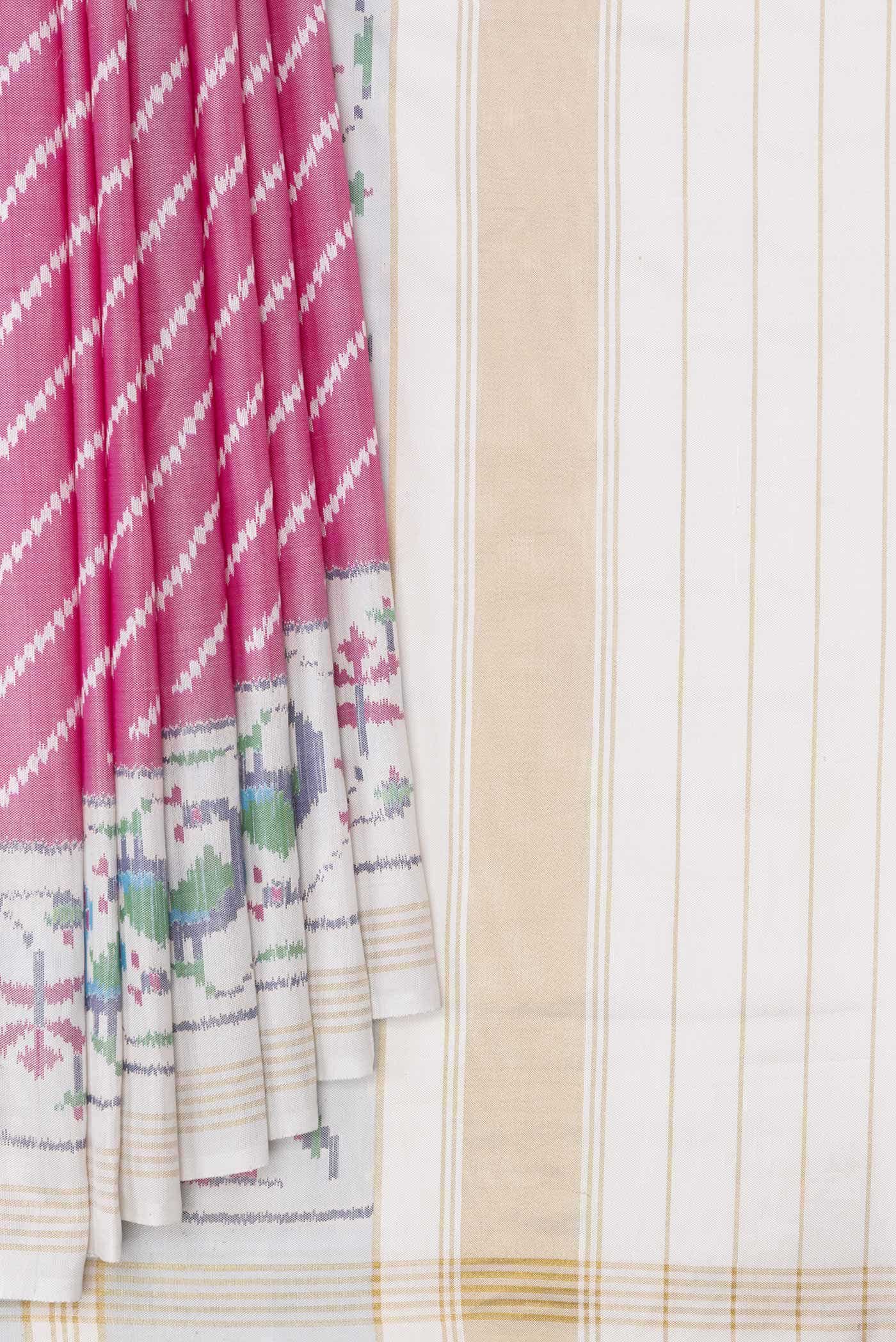 Pink Dual Tone Rajkot Patola Silk Saree