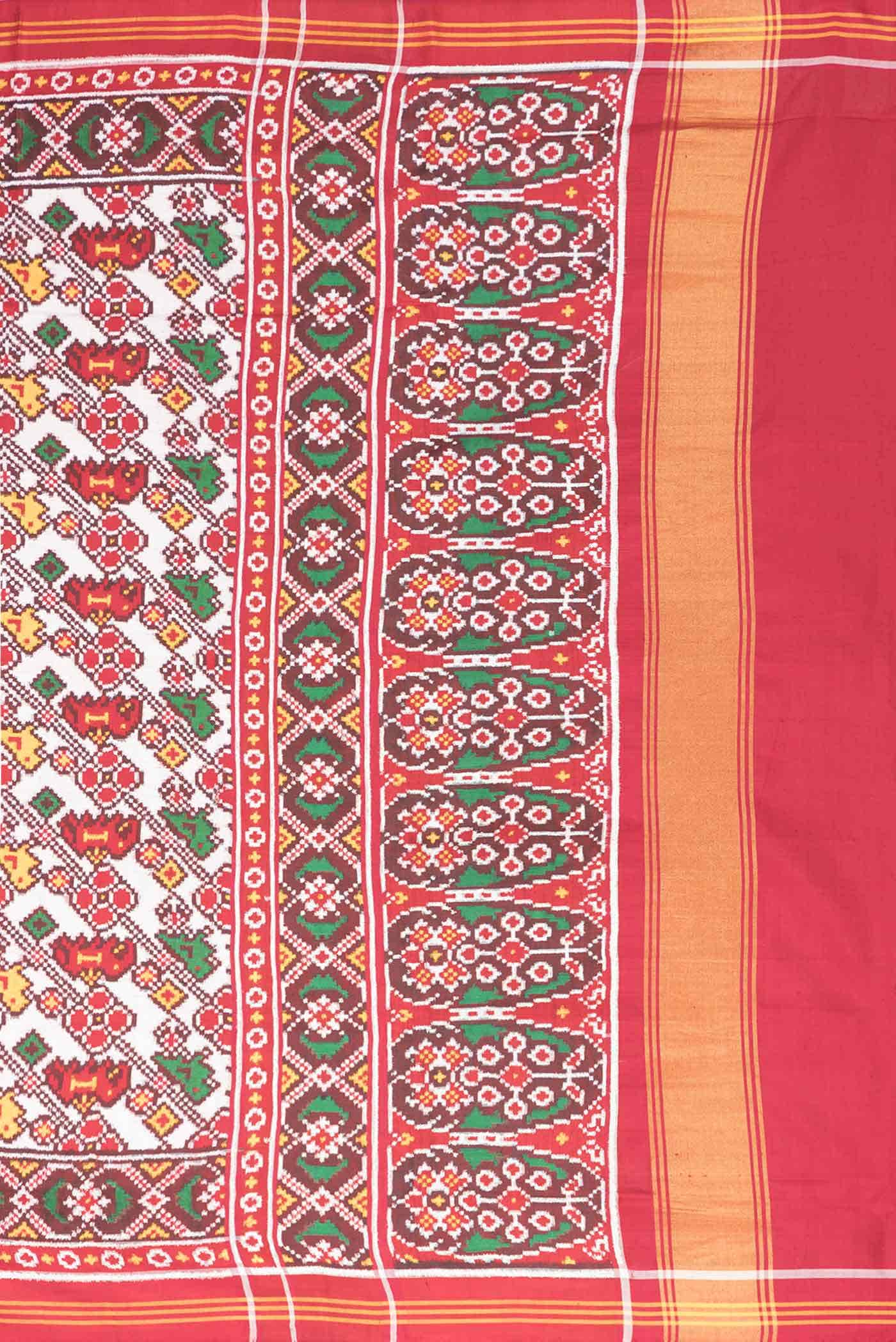 Pure Silk Pure Zari Maroon Dual Tone Double Ikat Saree