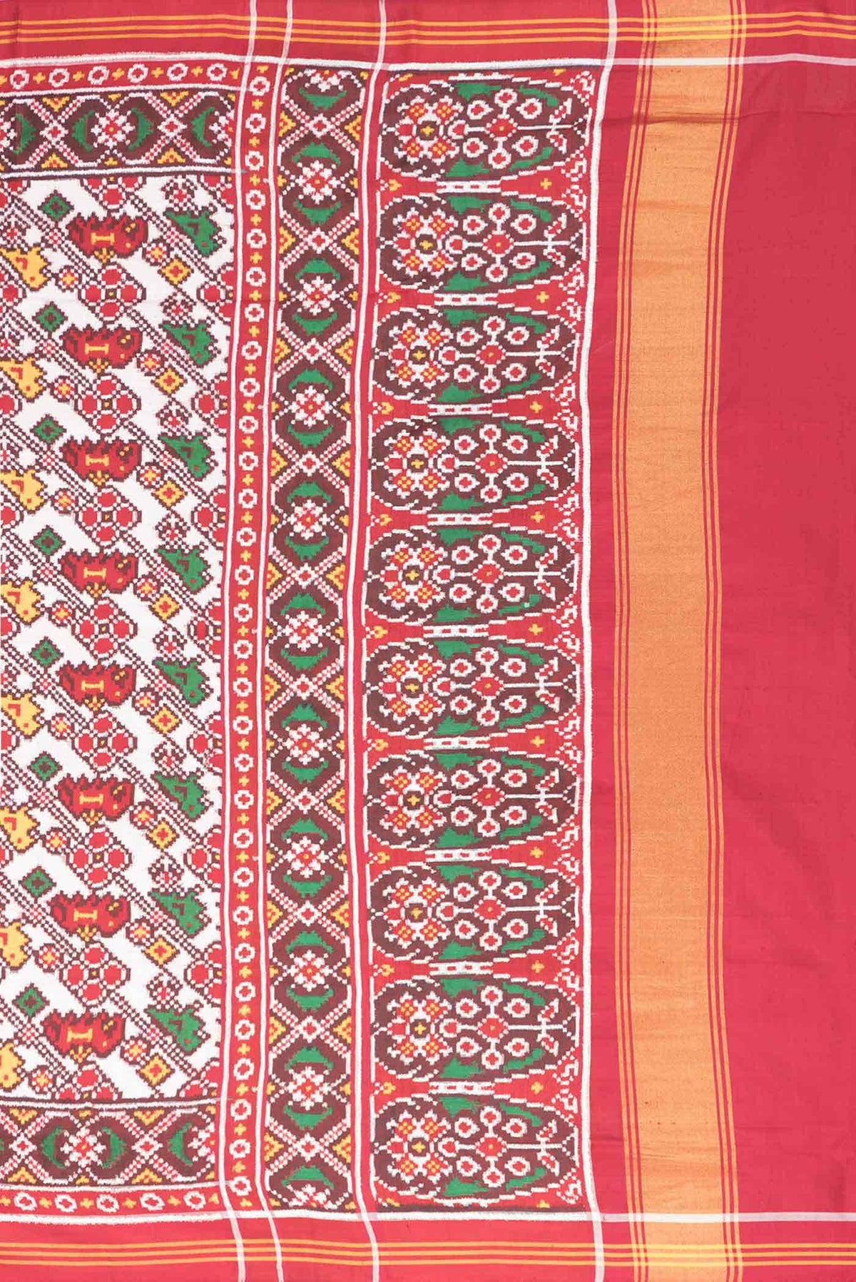 Pure Silk Pure Zari Multi Color Double Ikat Saree