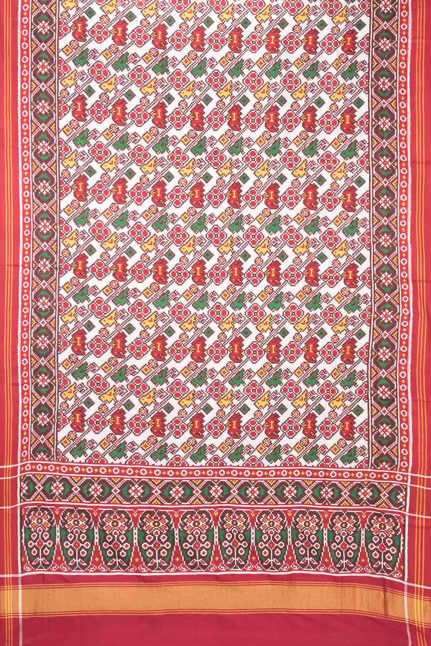 Pure Silk Pure Zari Maroon Dual Tone Double Ikat Saree