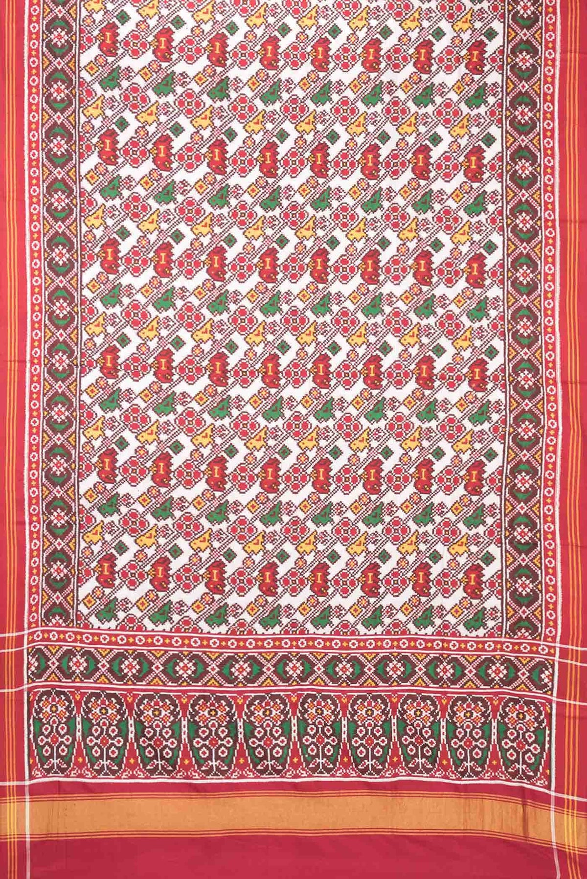 Pure Silk Pure Zari Multi Color Double Ikat Saree