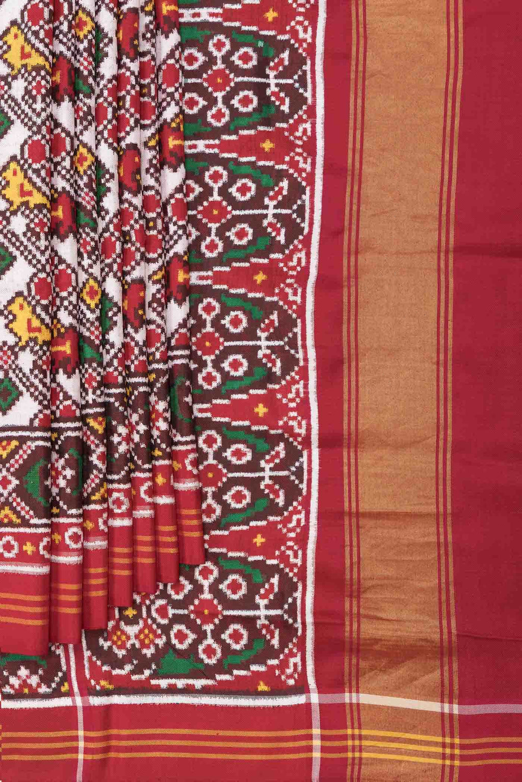 Pure Silk Pure Zari Maroon Dual Tone Double Ikat Saree