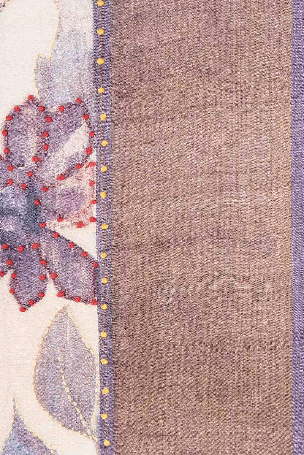 Beige Tussar Silk Saree