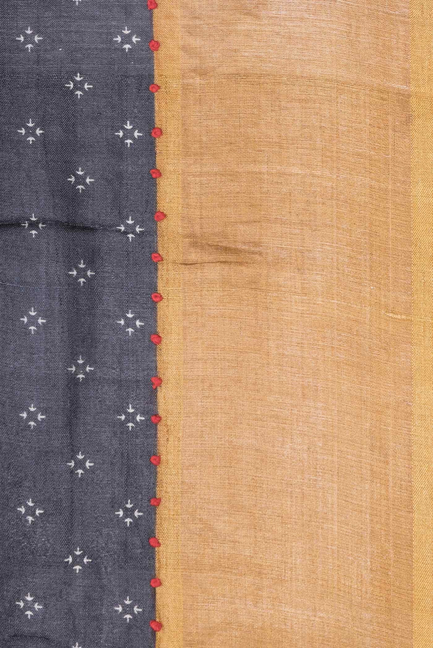 Black Tussar Silk Saree