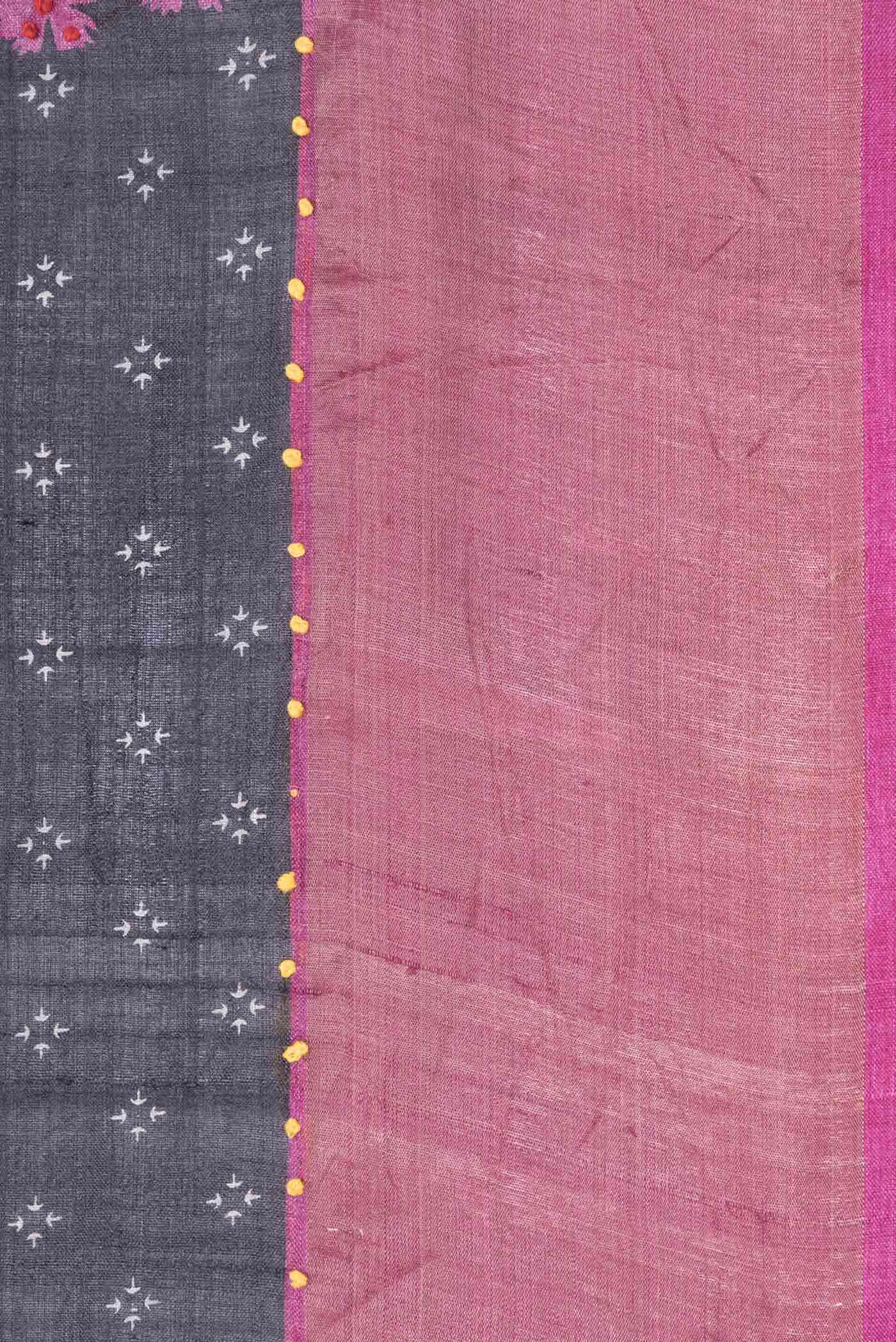 Black Tussar Silk Saree