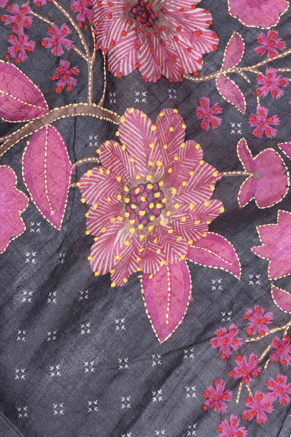 Black Tussar Silk Saree