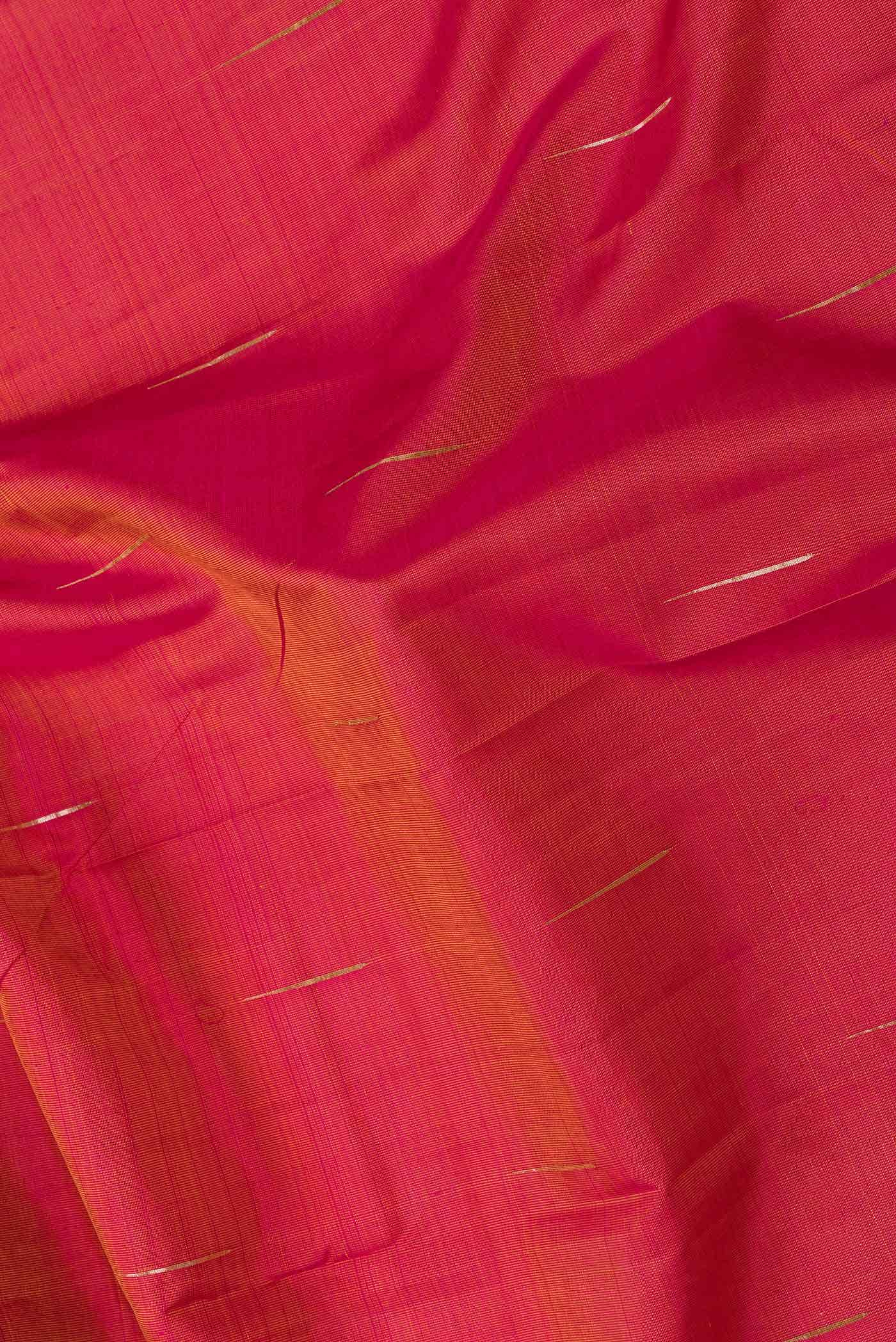 Pure Silk Pure Zari Pink Dual Tone Kanchipuram Saree