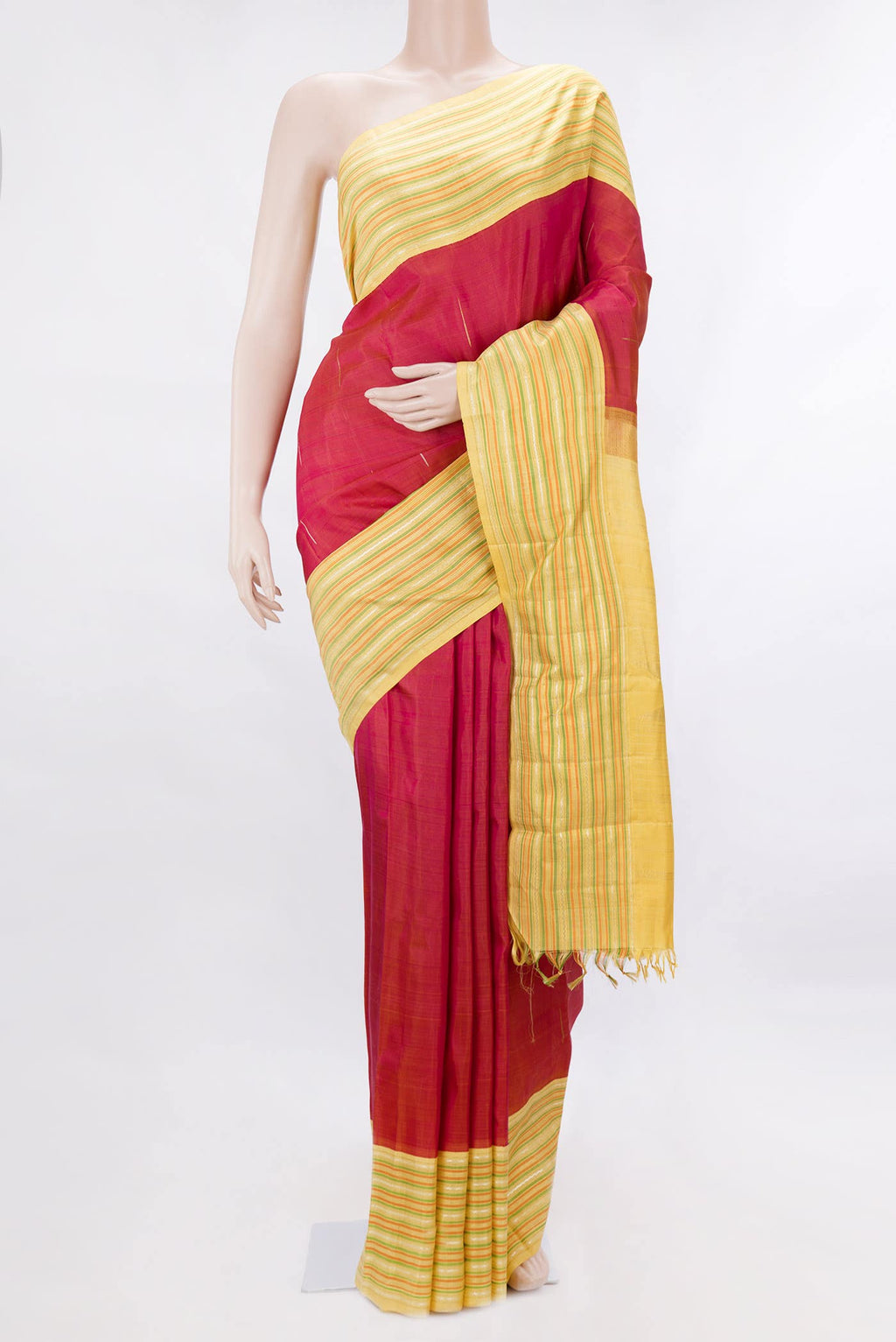 Pure Silk Pure Zari Pink Dual Tone Kanchipuram Saree