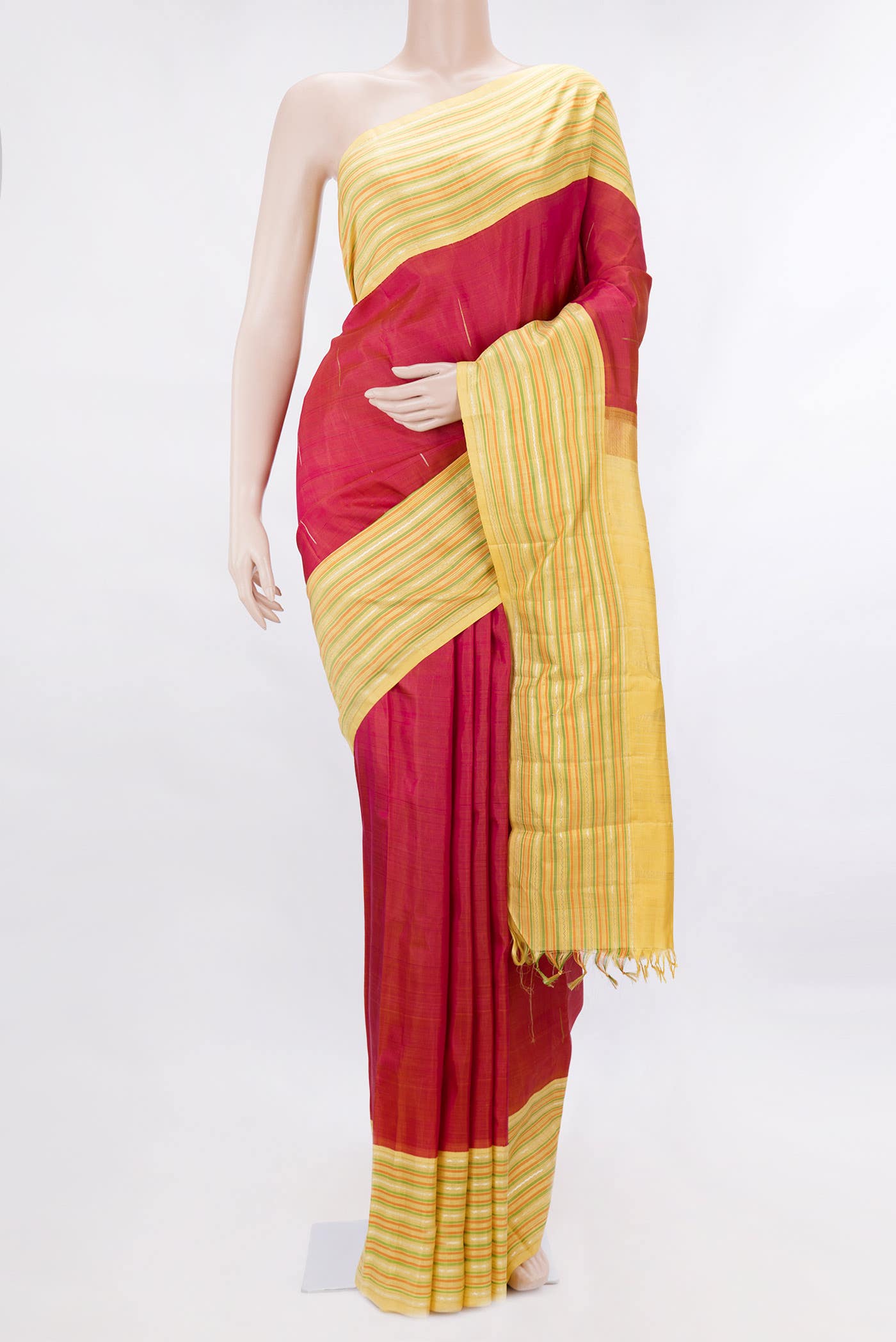 Pure Silk Pure Zari Pink Dual Tone Kanchipuram Saree