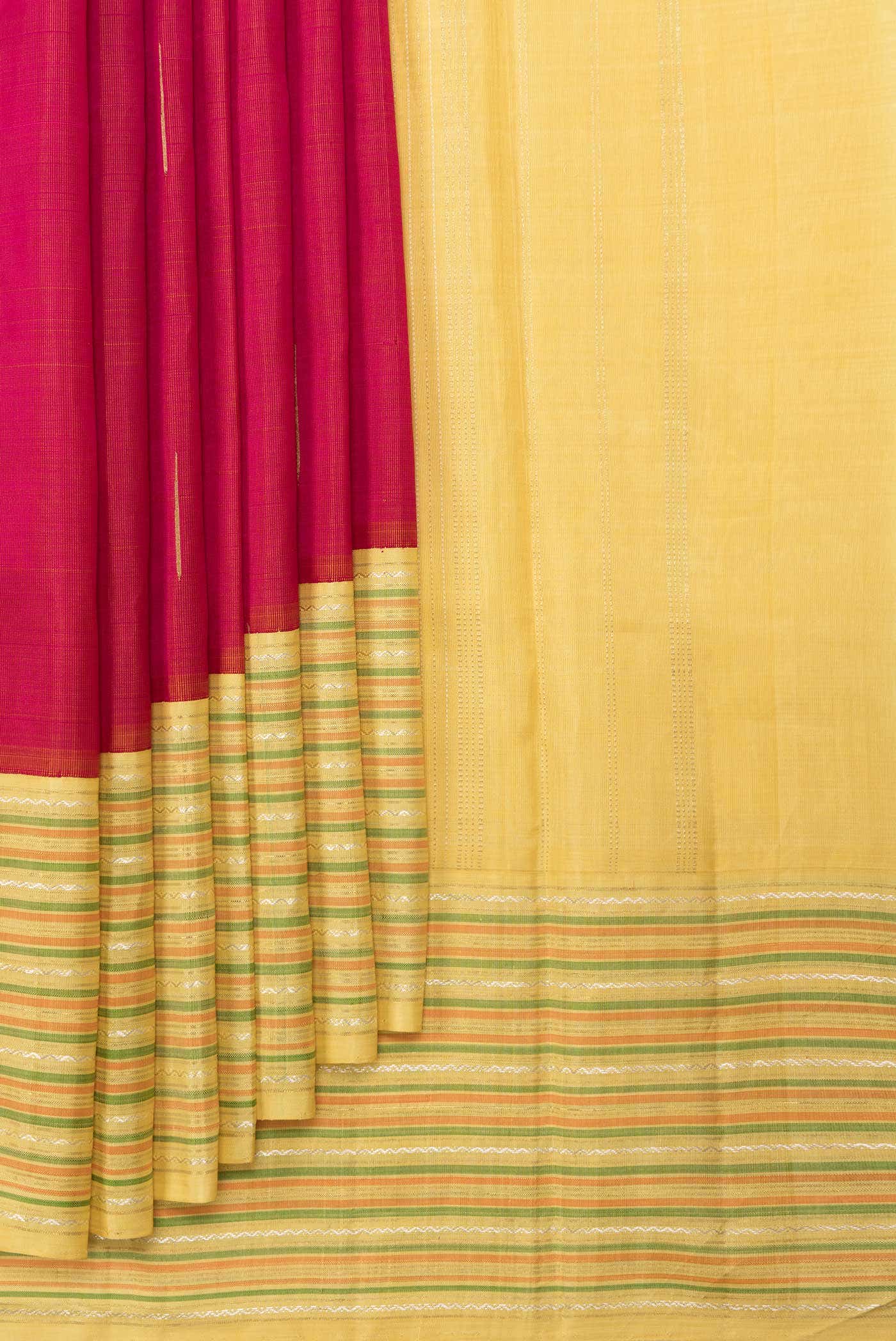 Pure Silk Pure Zari Pink Dual Tone Kanchipuram Saree