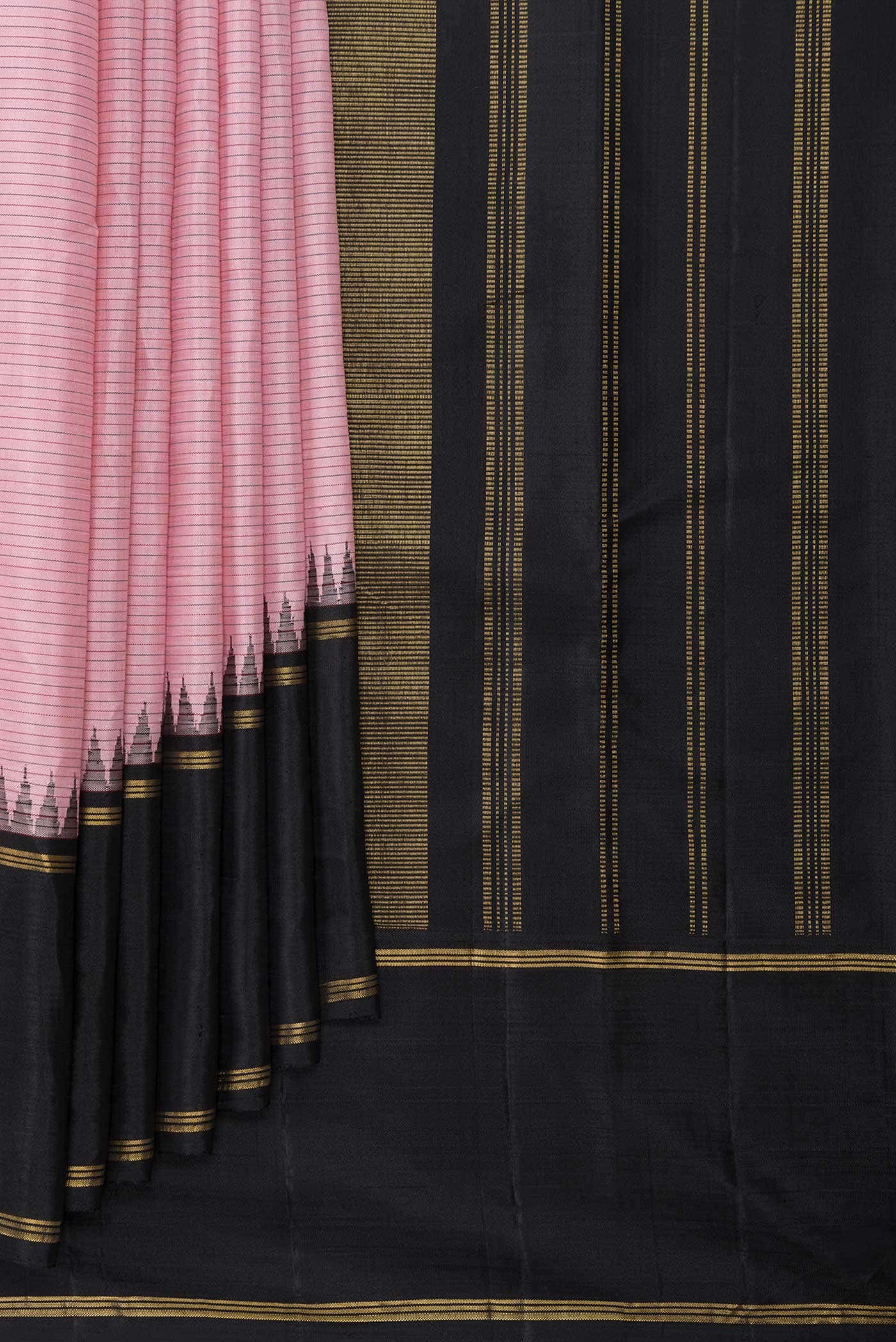 Pure Silk Pure Zari Pink Kanchipuram Saree