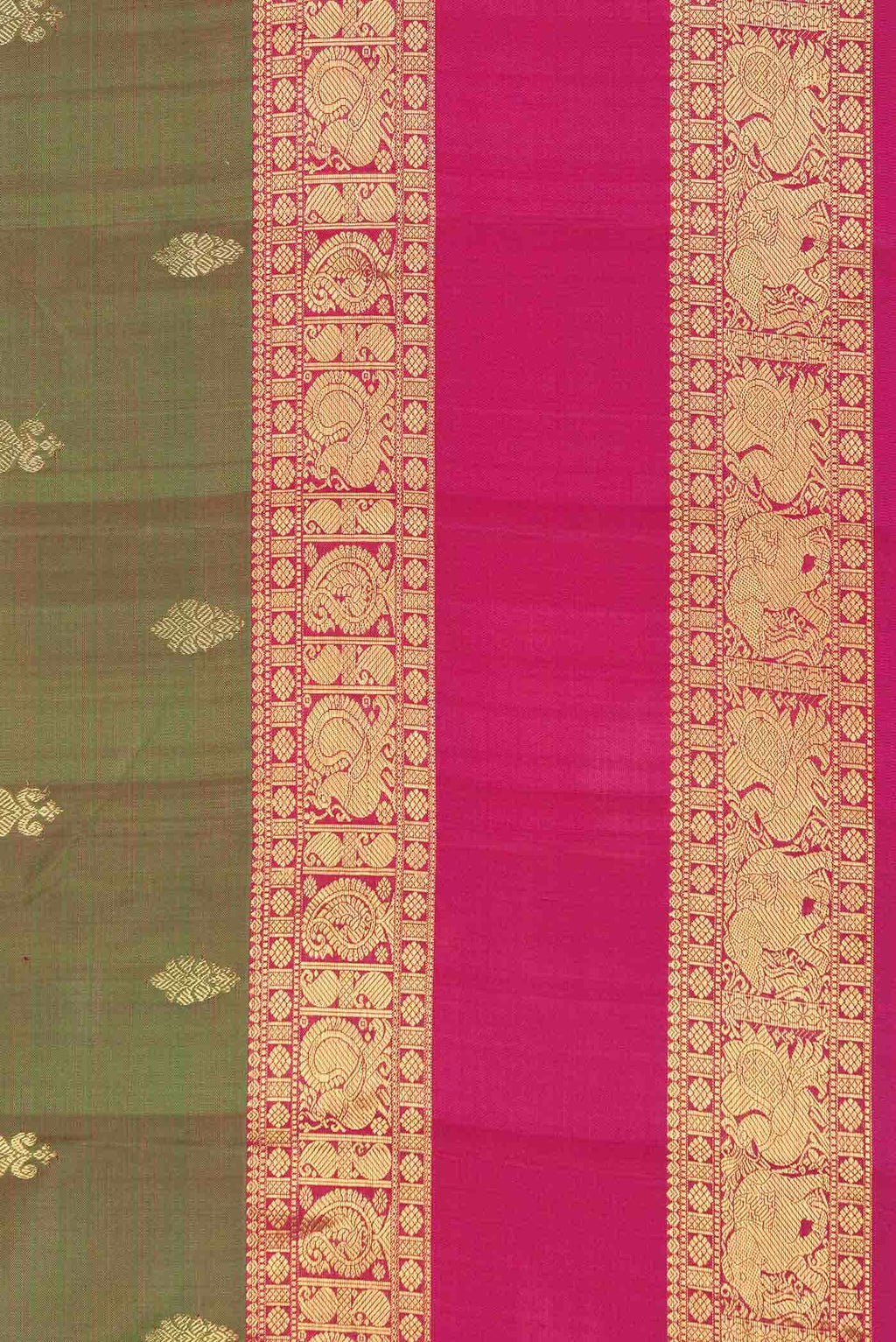 Green Dual Tone Kanchipuram Silk Saree
