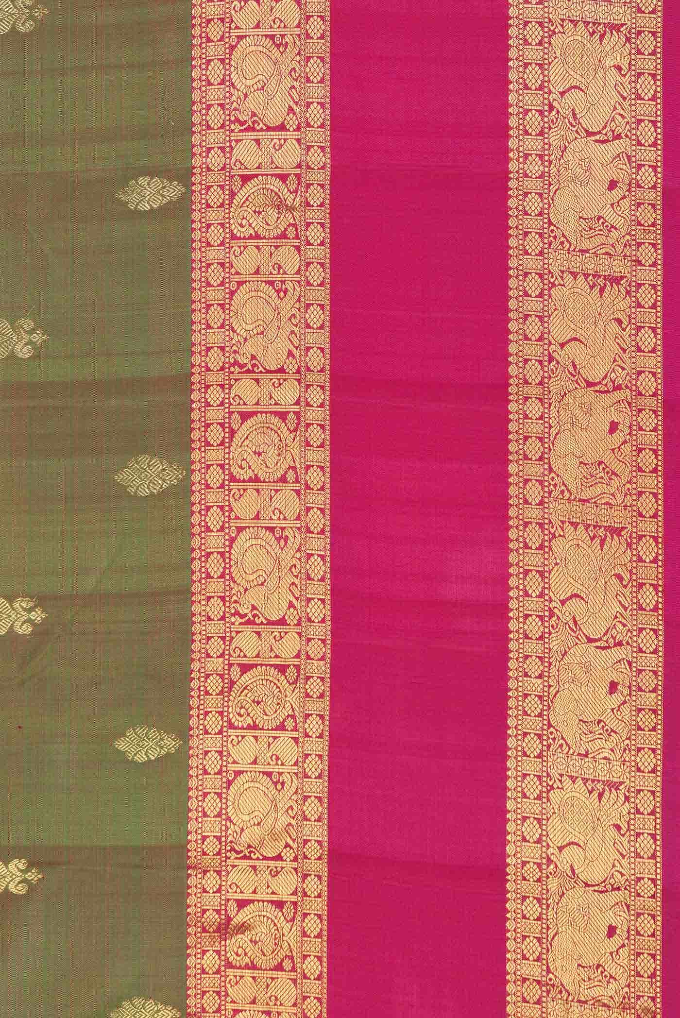 Green Dual Tone Kanchipuram Silk Saree