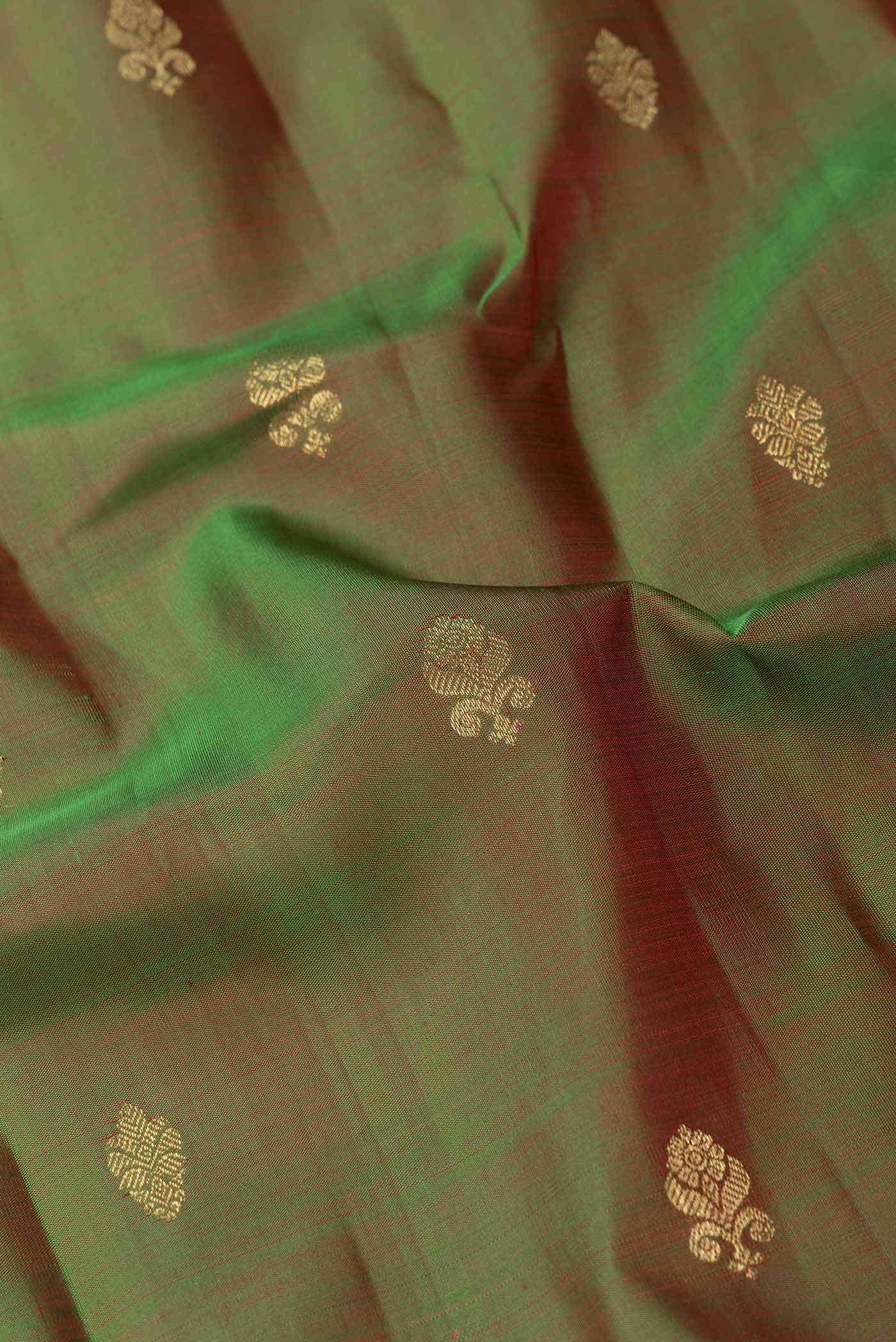 Green Dual Tone Kanchipuram Silk Saree