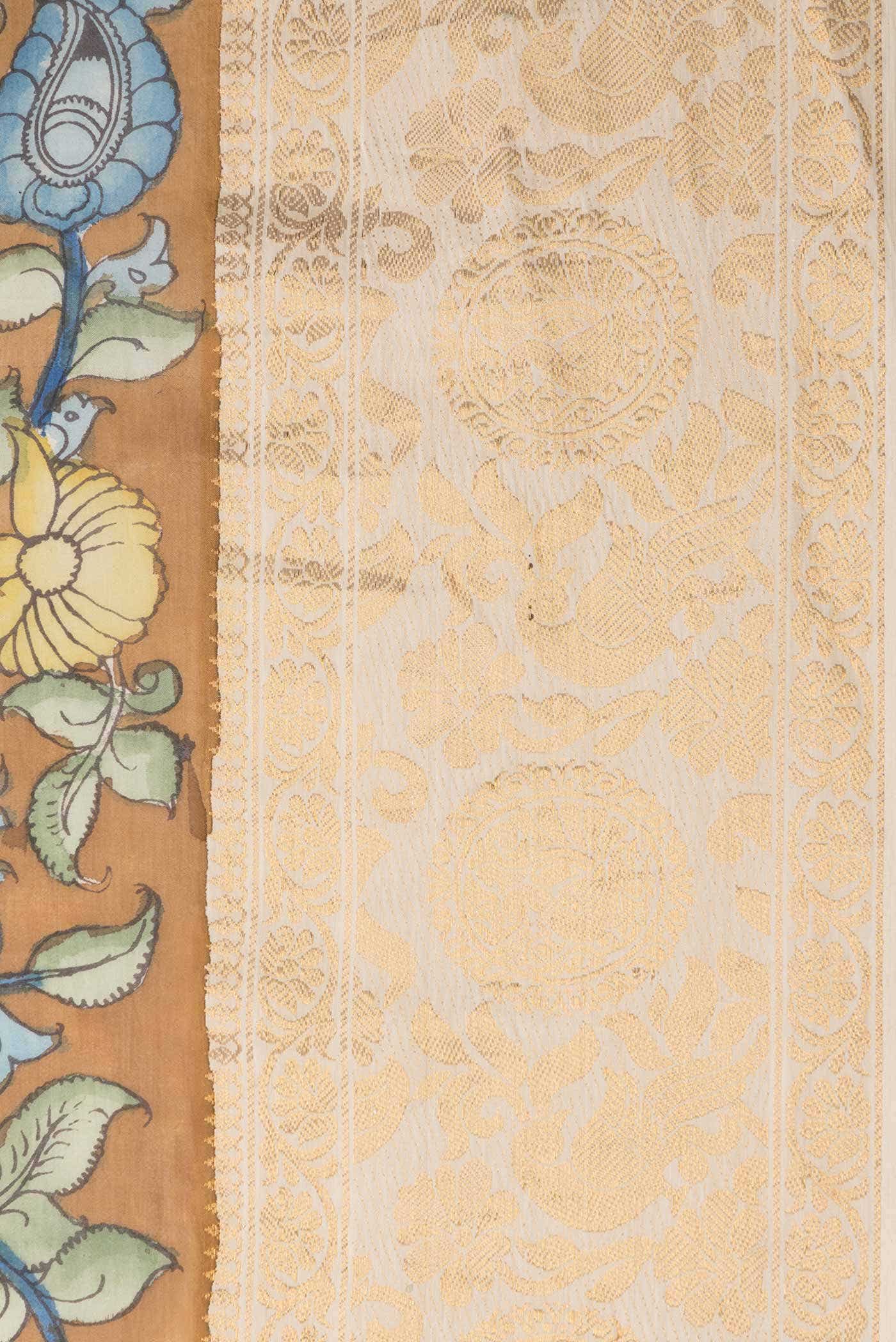 Mustard Dual Tone Tussar Silk Saree