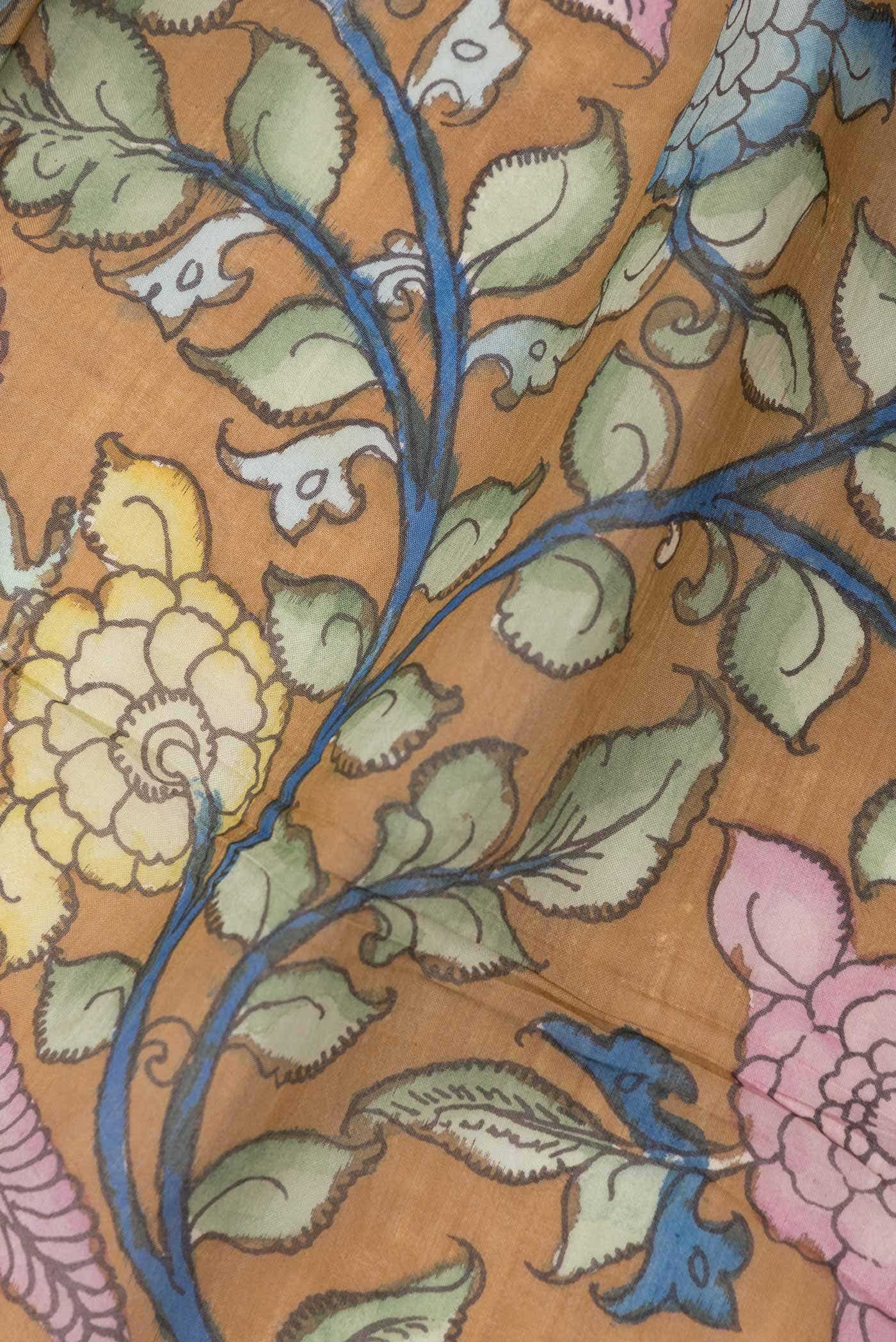 Mustard Dual Tone Tussar Silk Saree