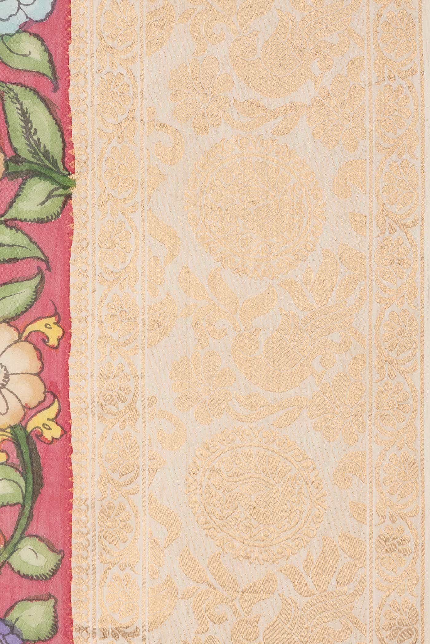 Pink Dual Tone Tussar Silk Saree