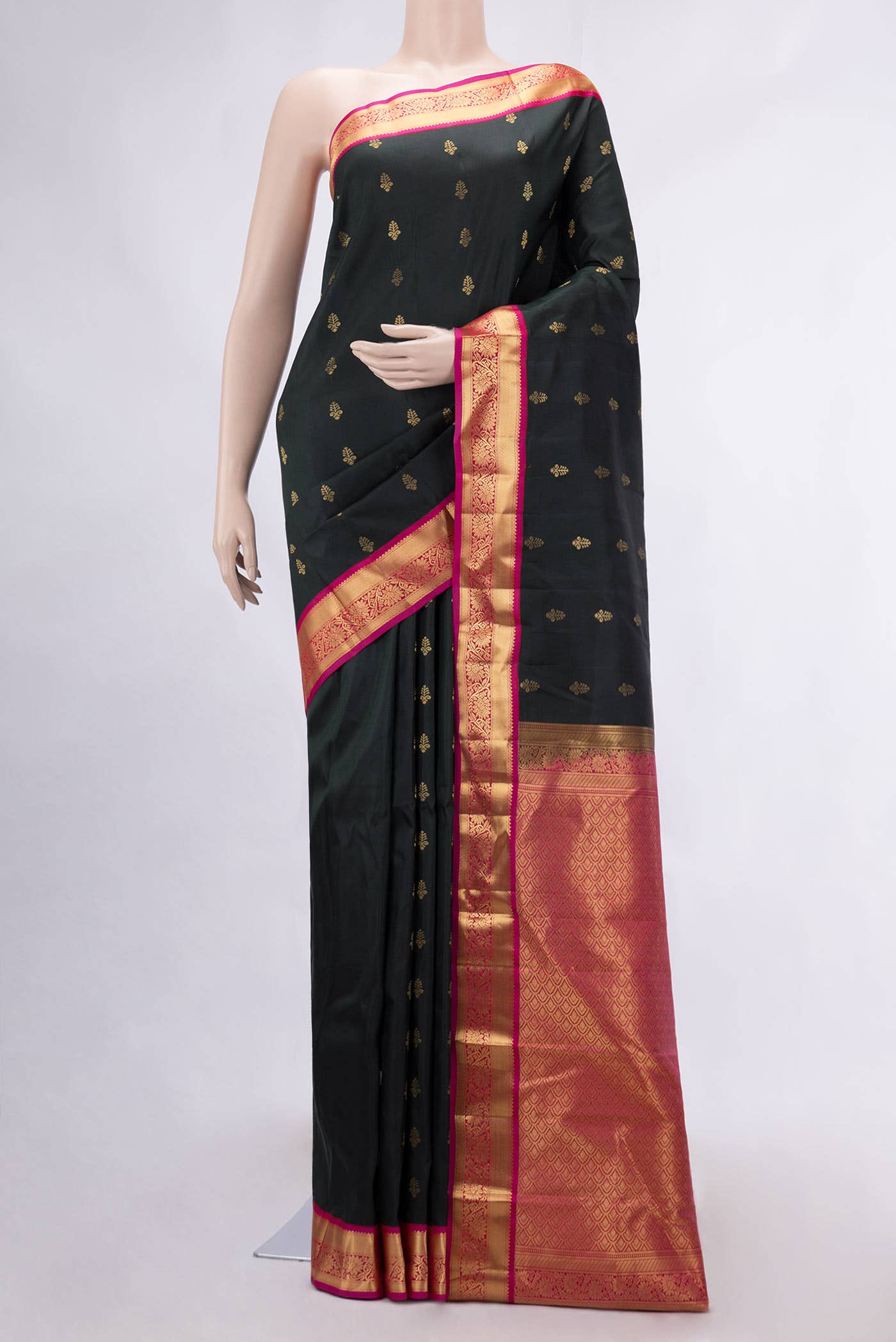 Black Kanchipuram Silk Saree