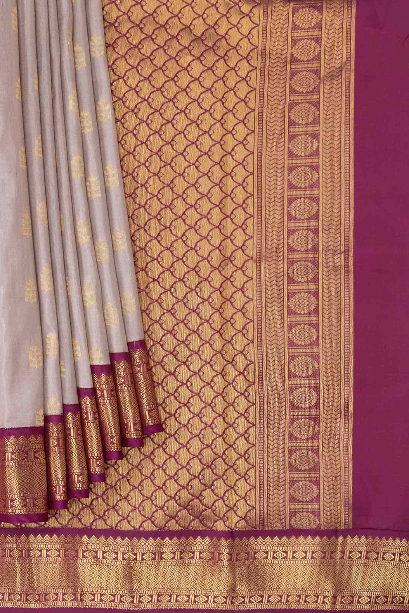 Dark Beige Kanchipuram Silk Saree