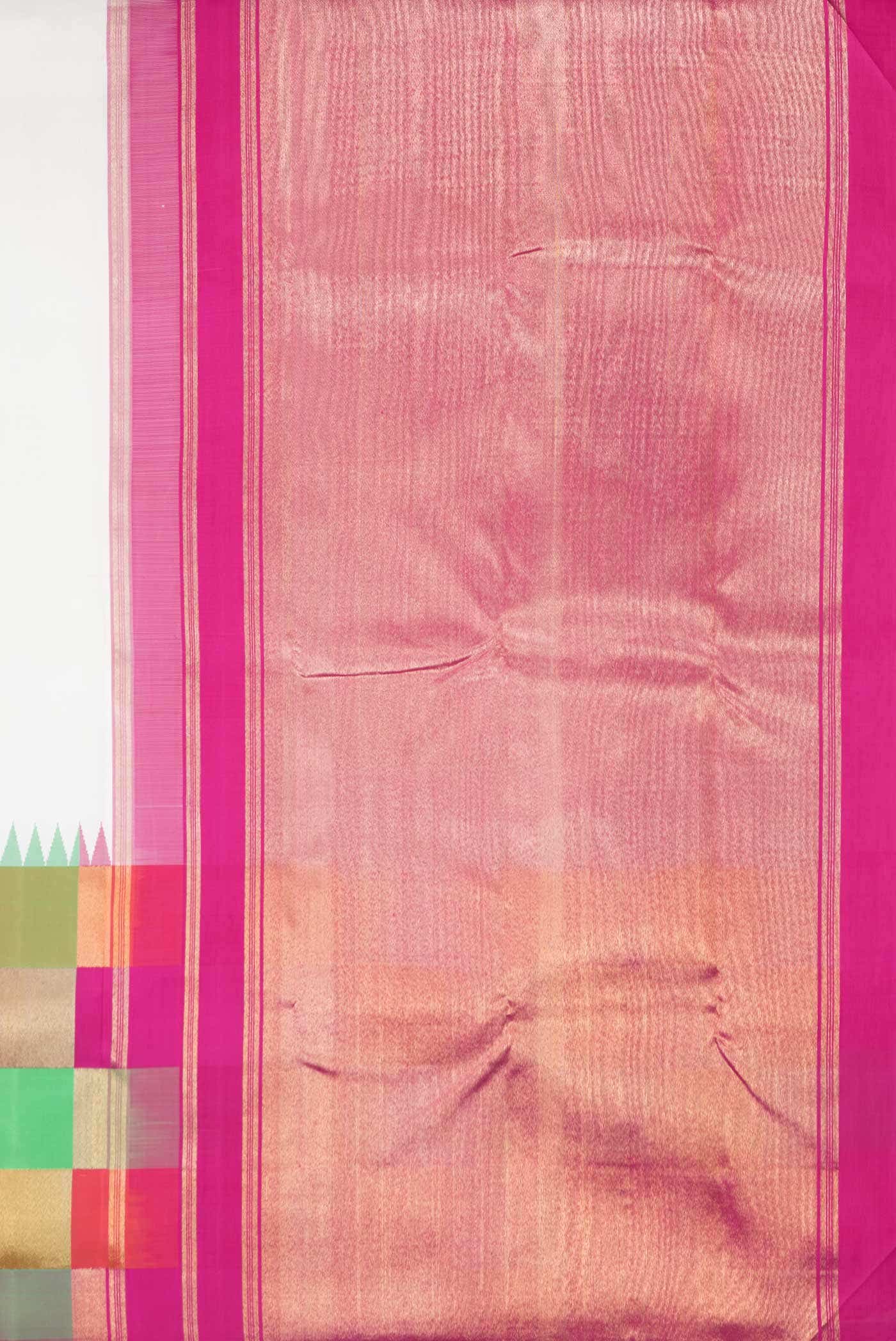 Off White Dual Tone Kanchipuram Silk Saree