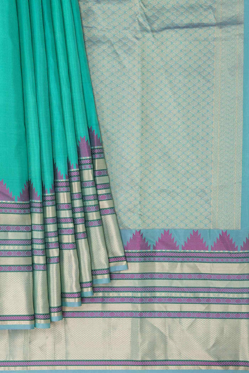 Green Dual Tone Kanchipuram Silk Saree
