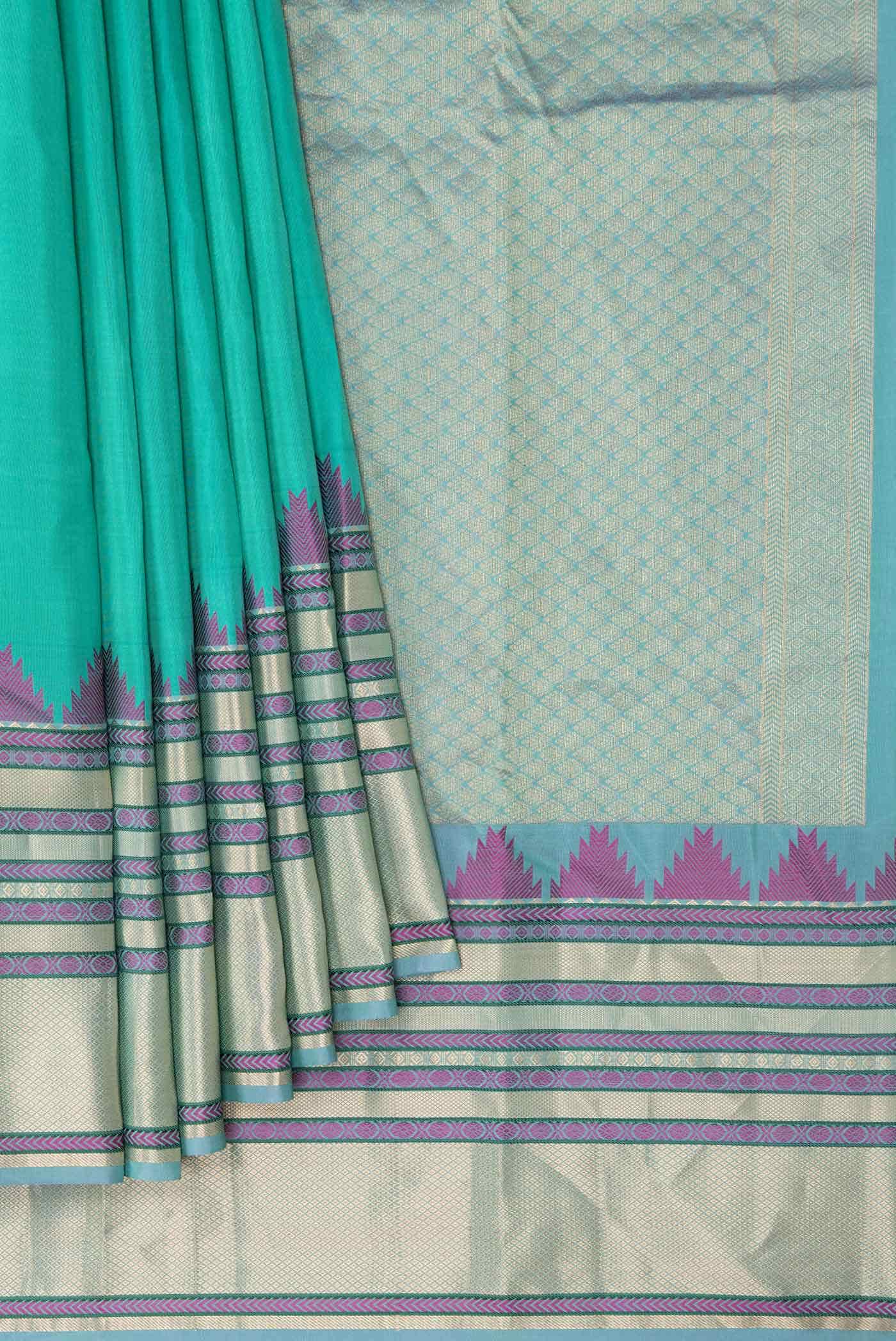 Green Dual Tone Kanchipuram Silk Saree