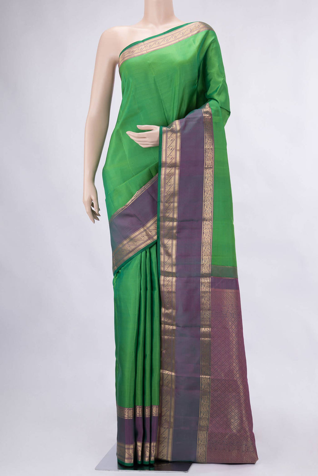 Green Dual Tone Kanchipuram Silk Saree