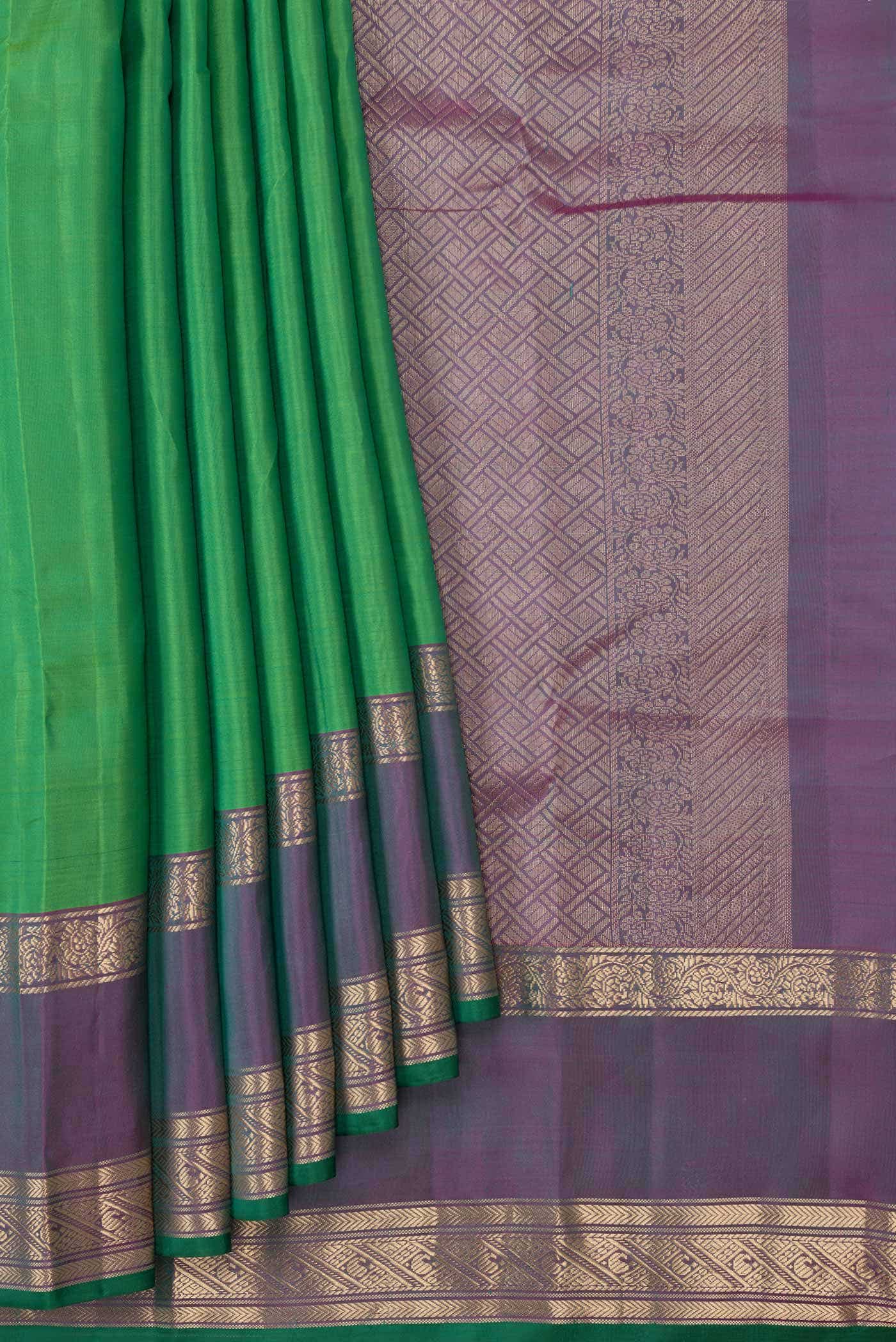 Green Dual Tone Kanchipuram Silk Saree