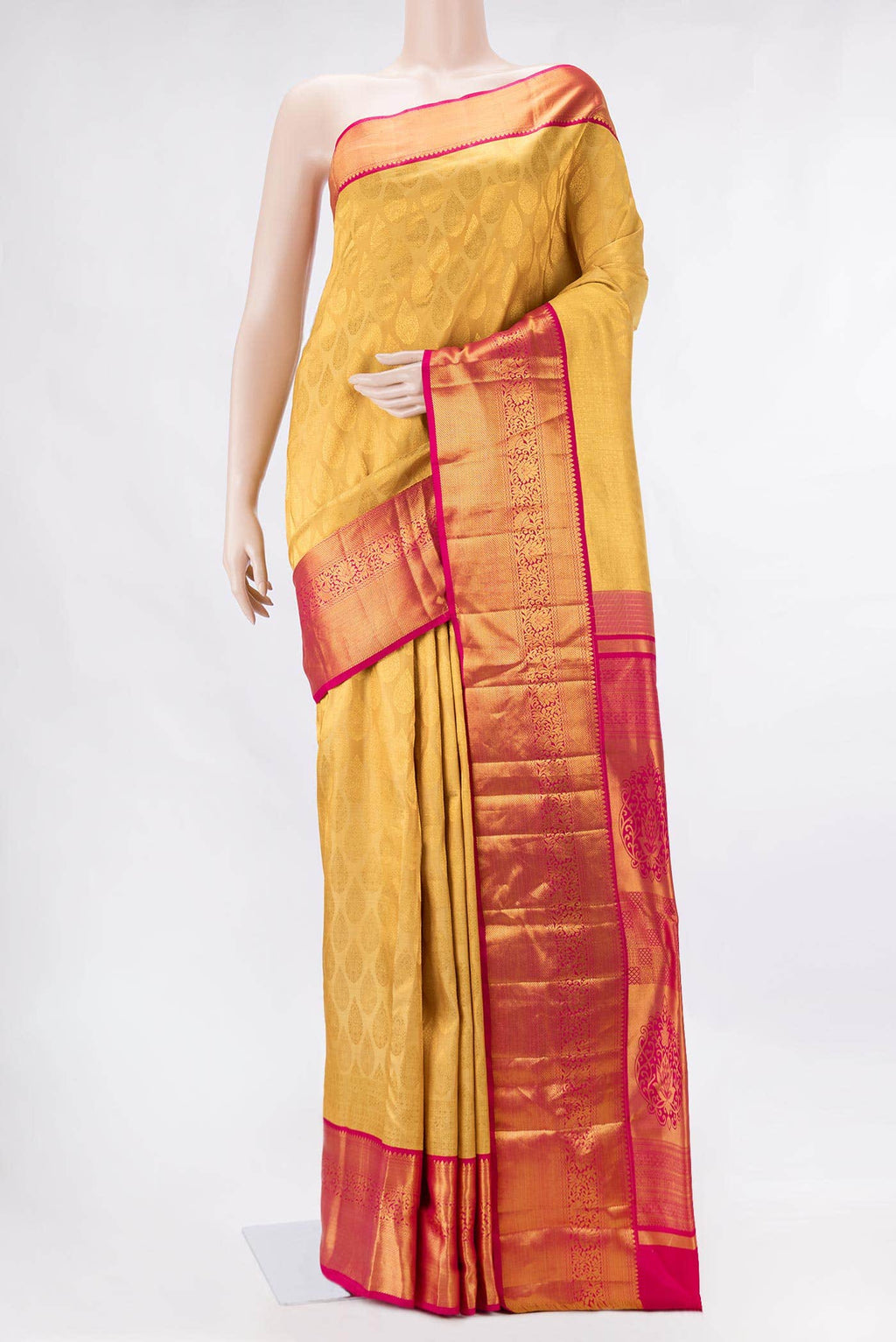 Gold Dual Tone Kanchipuram Silk Saree