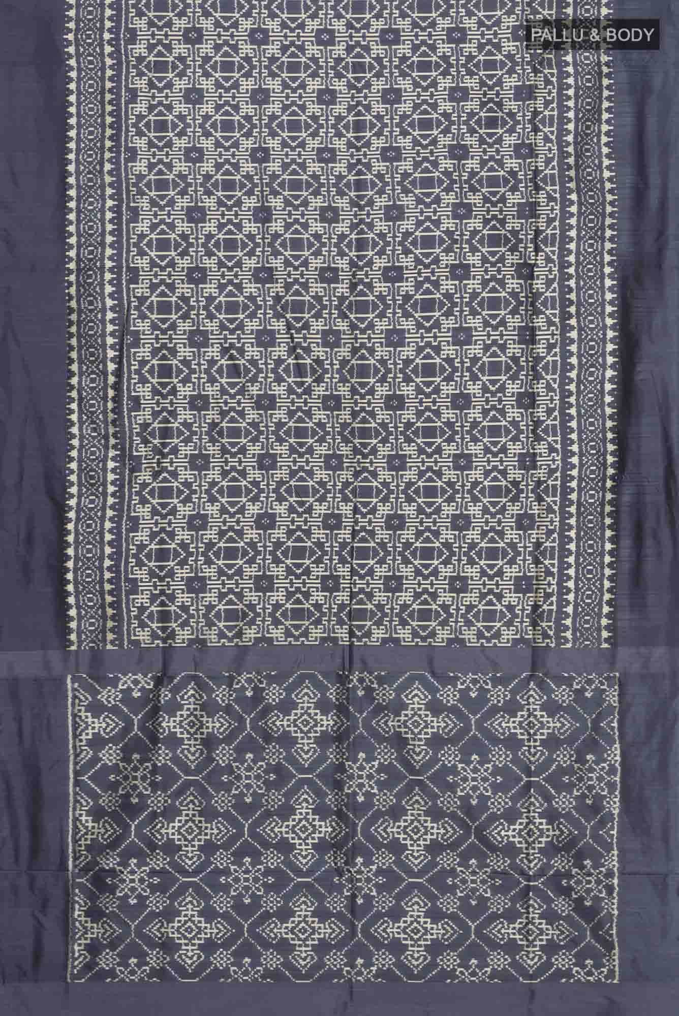 Grey Pochampally Silk Saree
