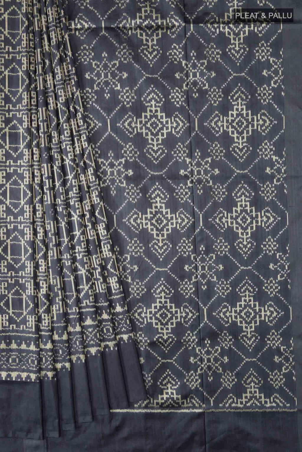 Grey Pochampally Silk Saree