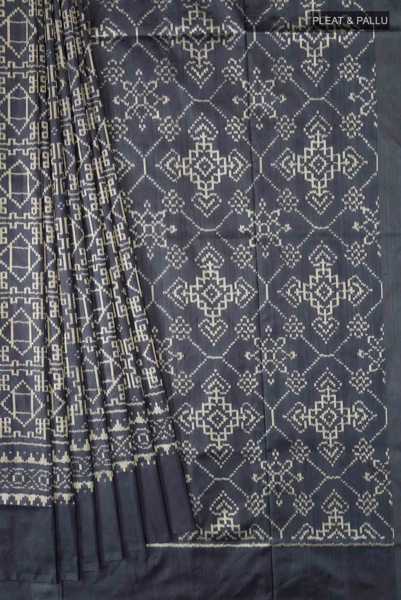 Grey Pochampally Silk Saree