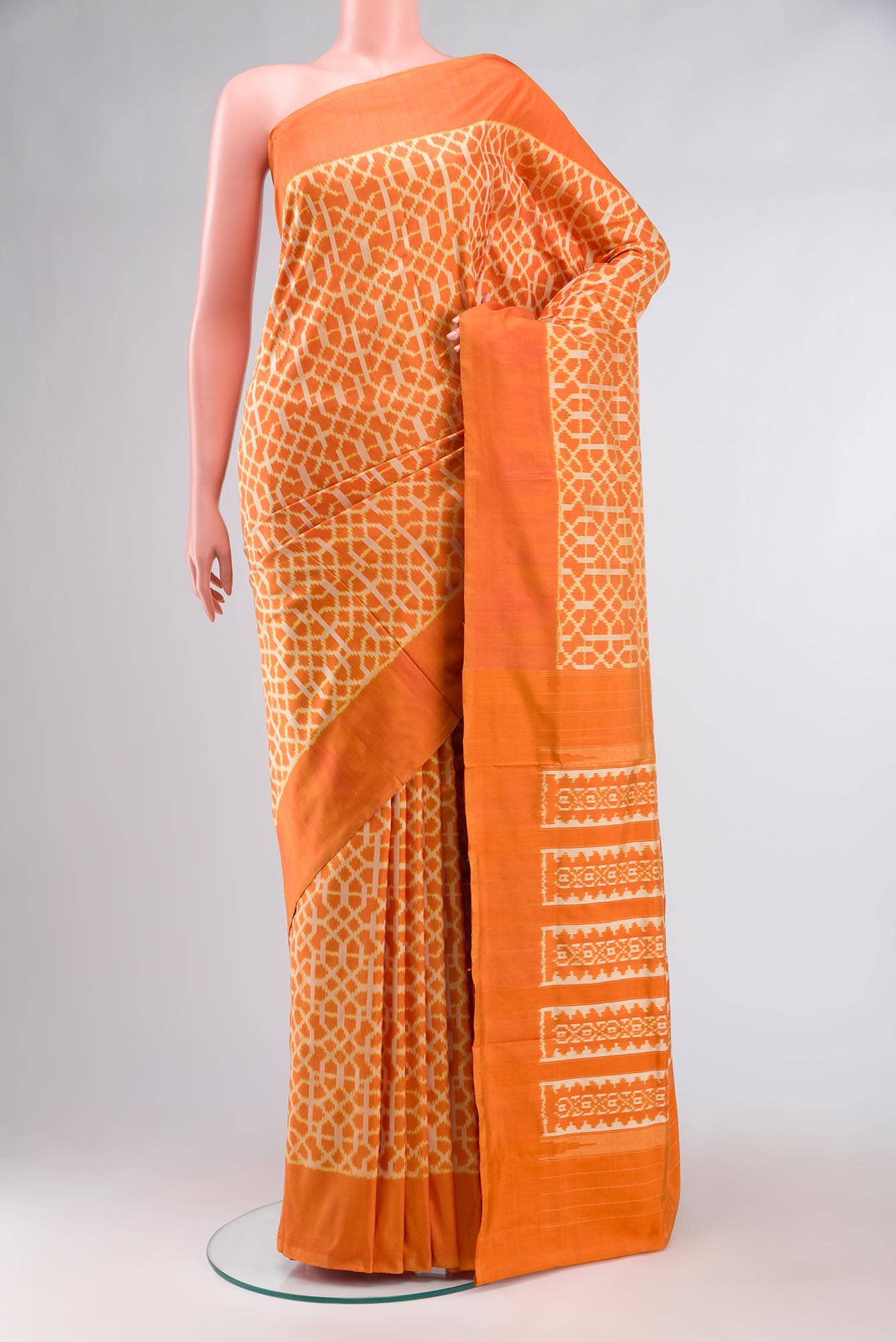 Yellow Pochampally Silk Saree