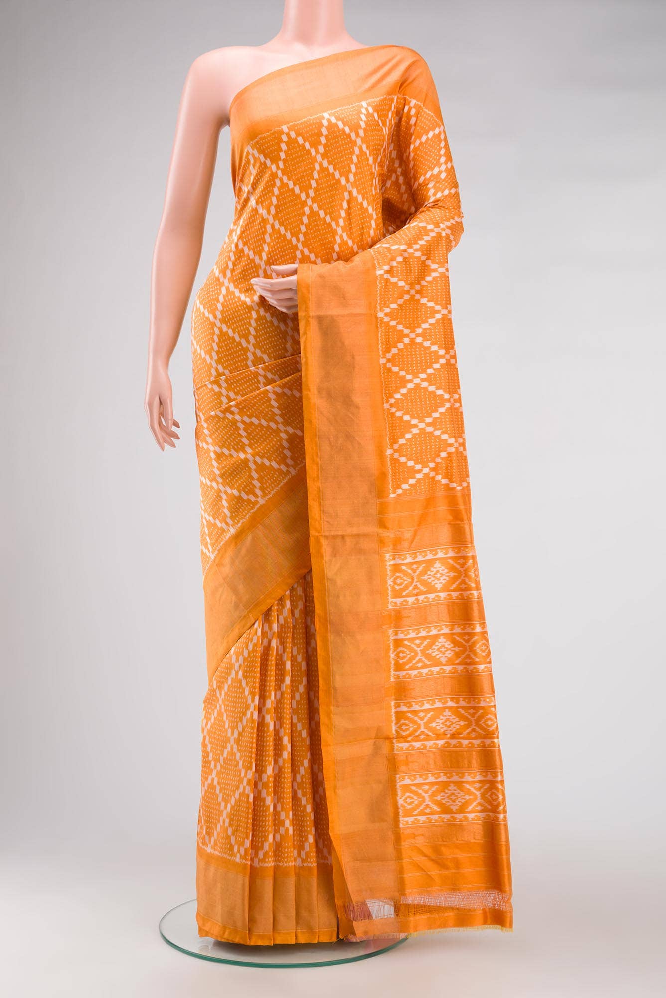 Yellow Pochampally Silk Saree
