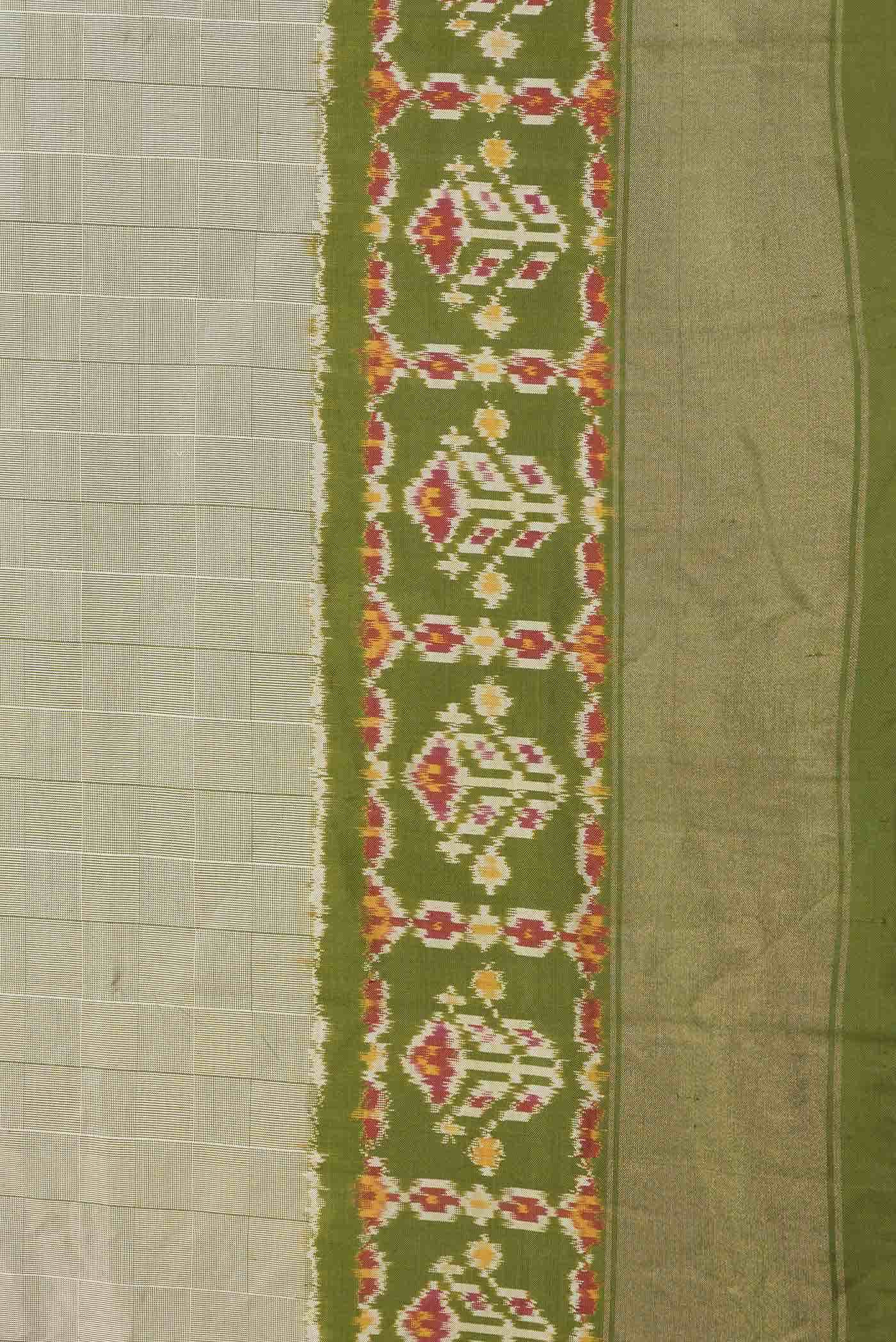 Light Green Dual Tone Double Ikat Saree