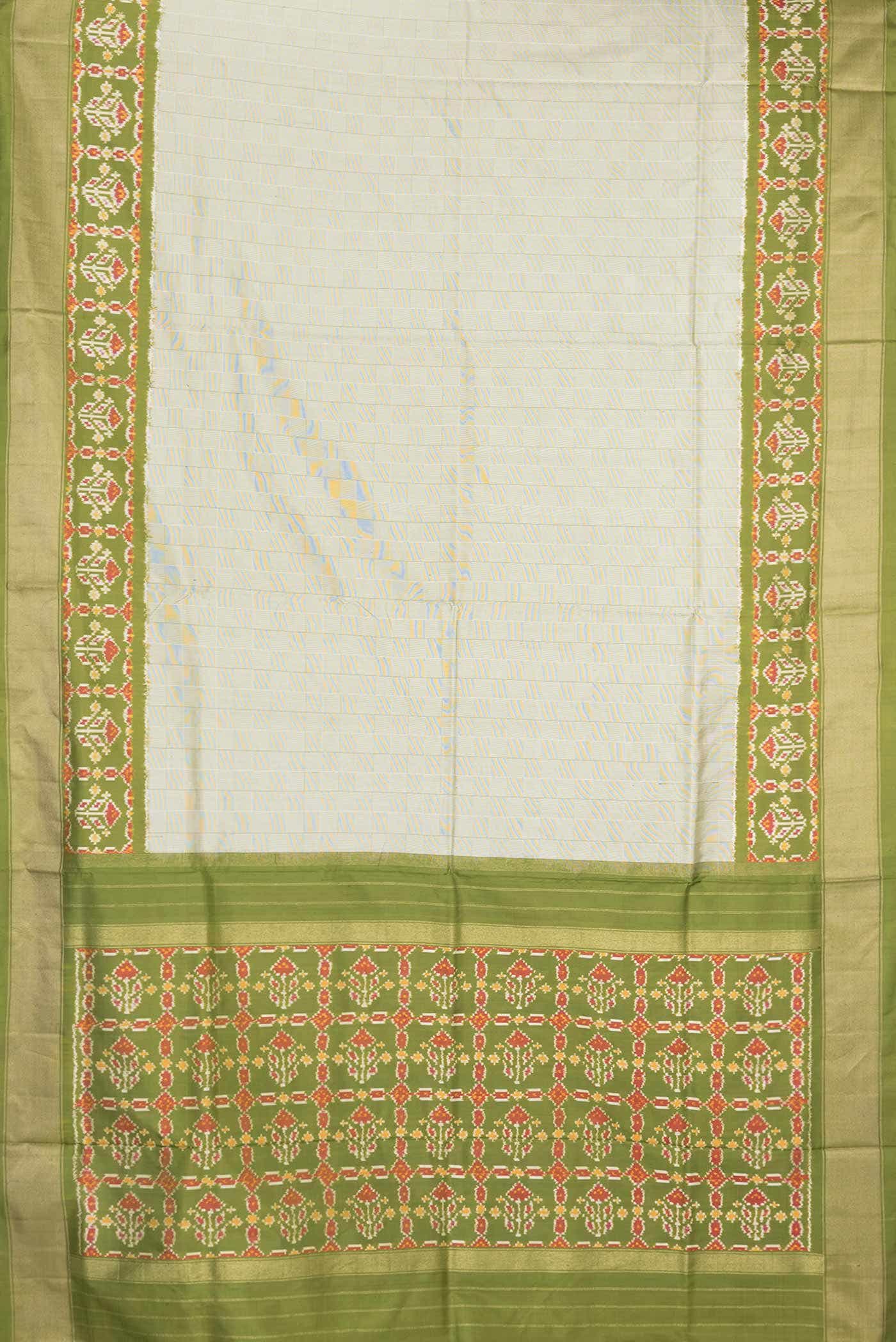Light Green Dual Tone Double Ikat Saree