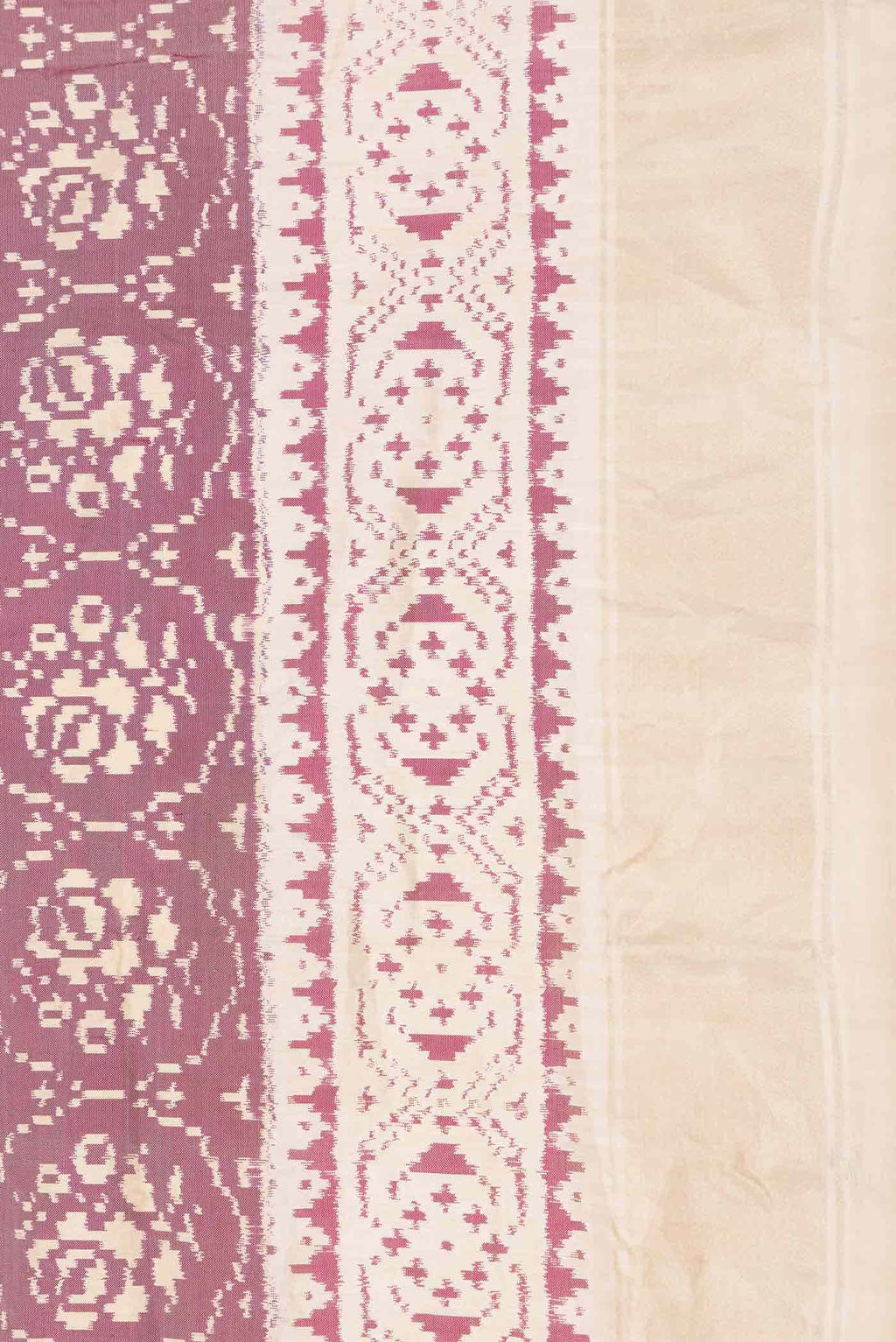 Dark Pink Dual Tone Double Ikat Saree