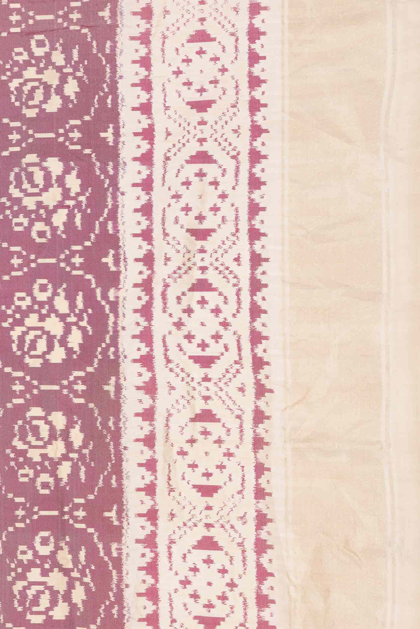 Dark Pink Dual Tone Double Ikat Saree