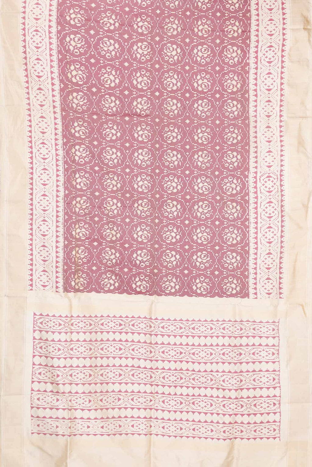 Dark Pink Dual Tone Double Ikat Saree