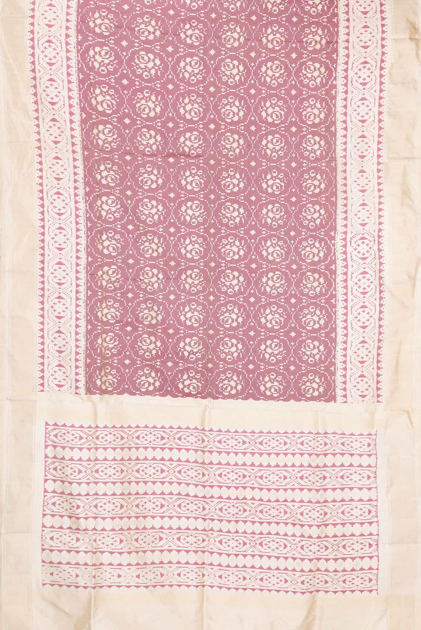 Dark Pink Dual Tone Double Ikat Saree
