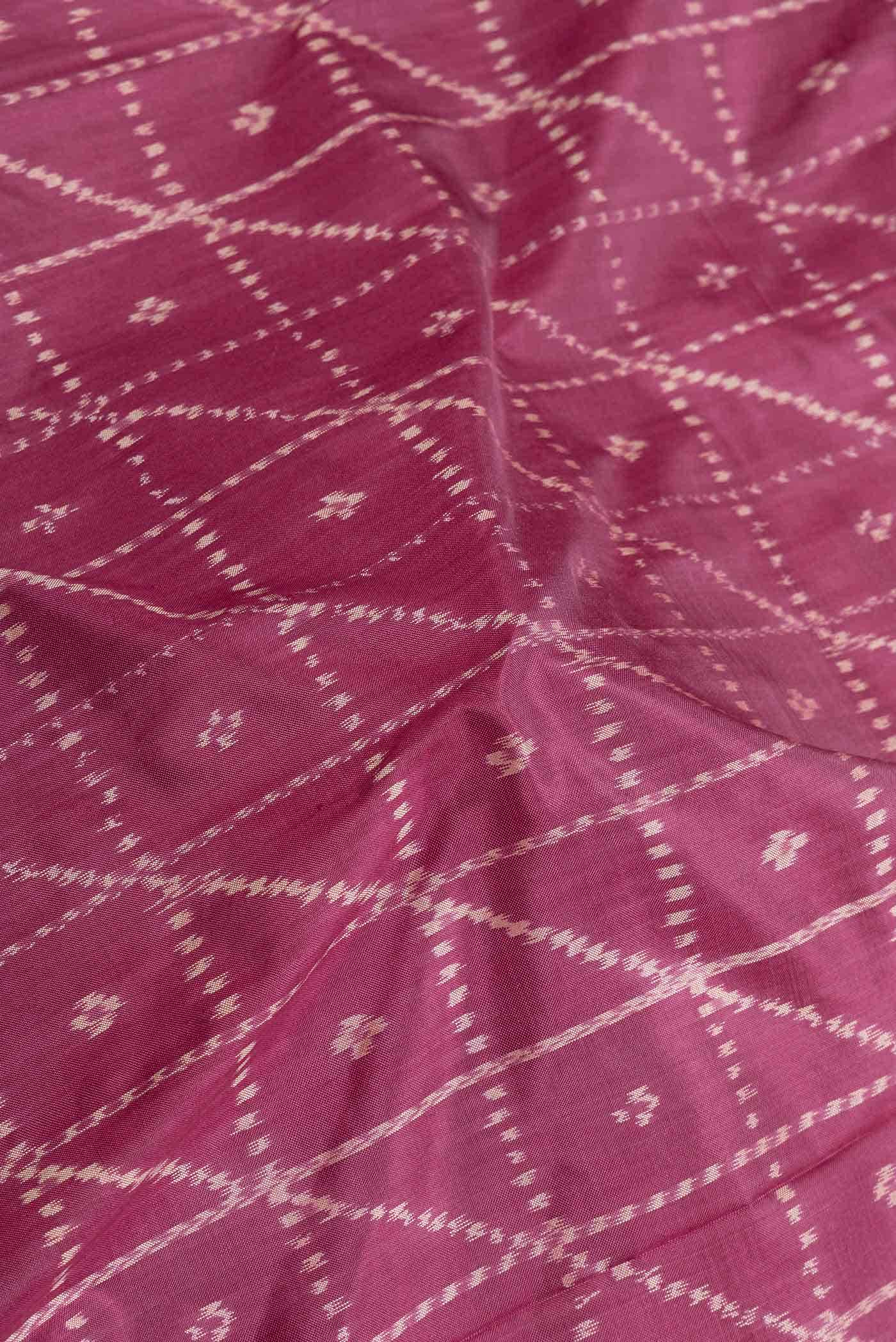 Rose pink Dual Tone Double Ikat Saree