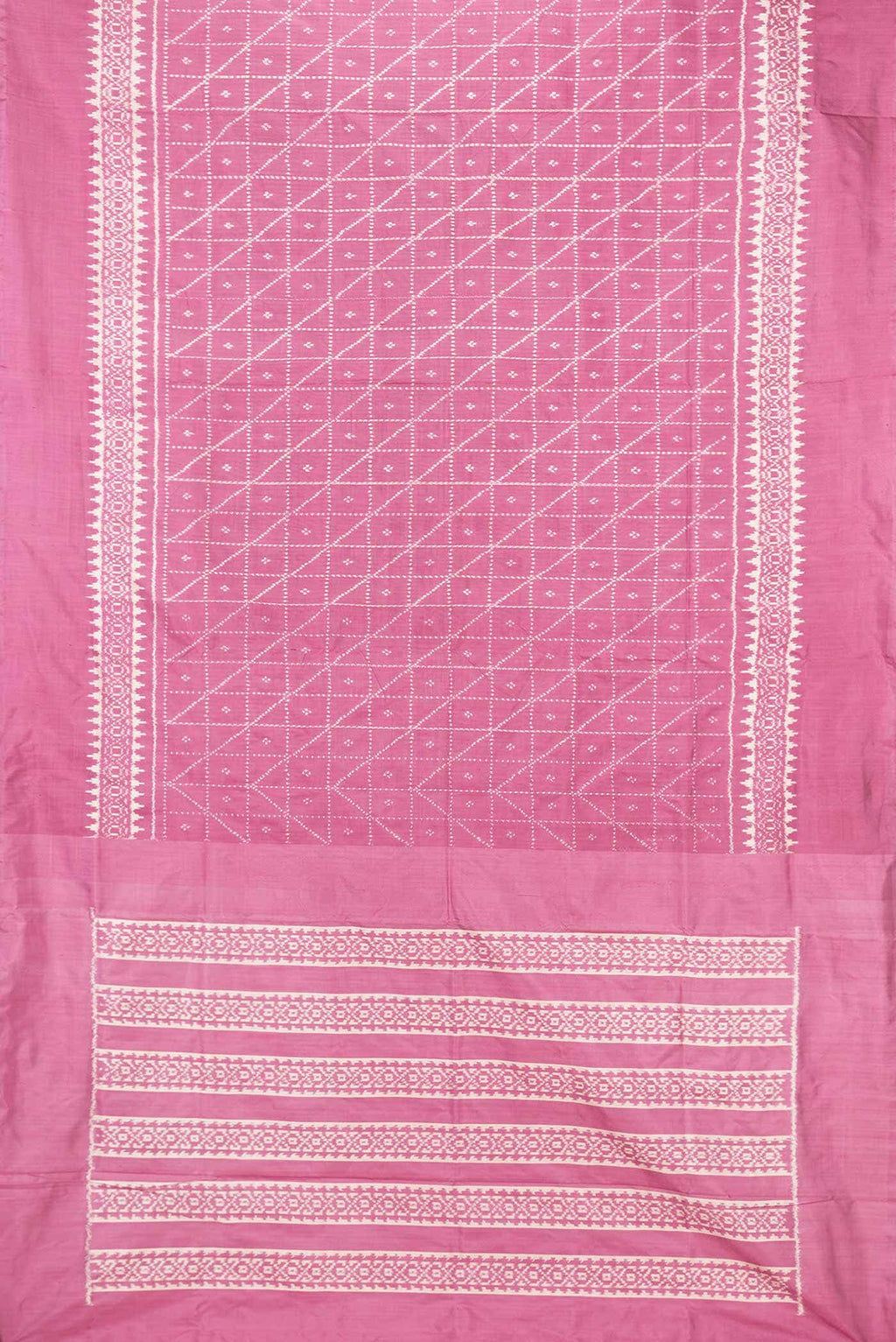 Rose pink Dual Tone Double Ikat Saree