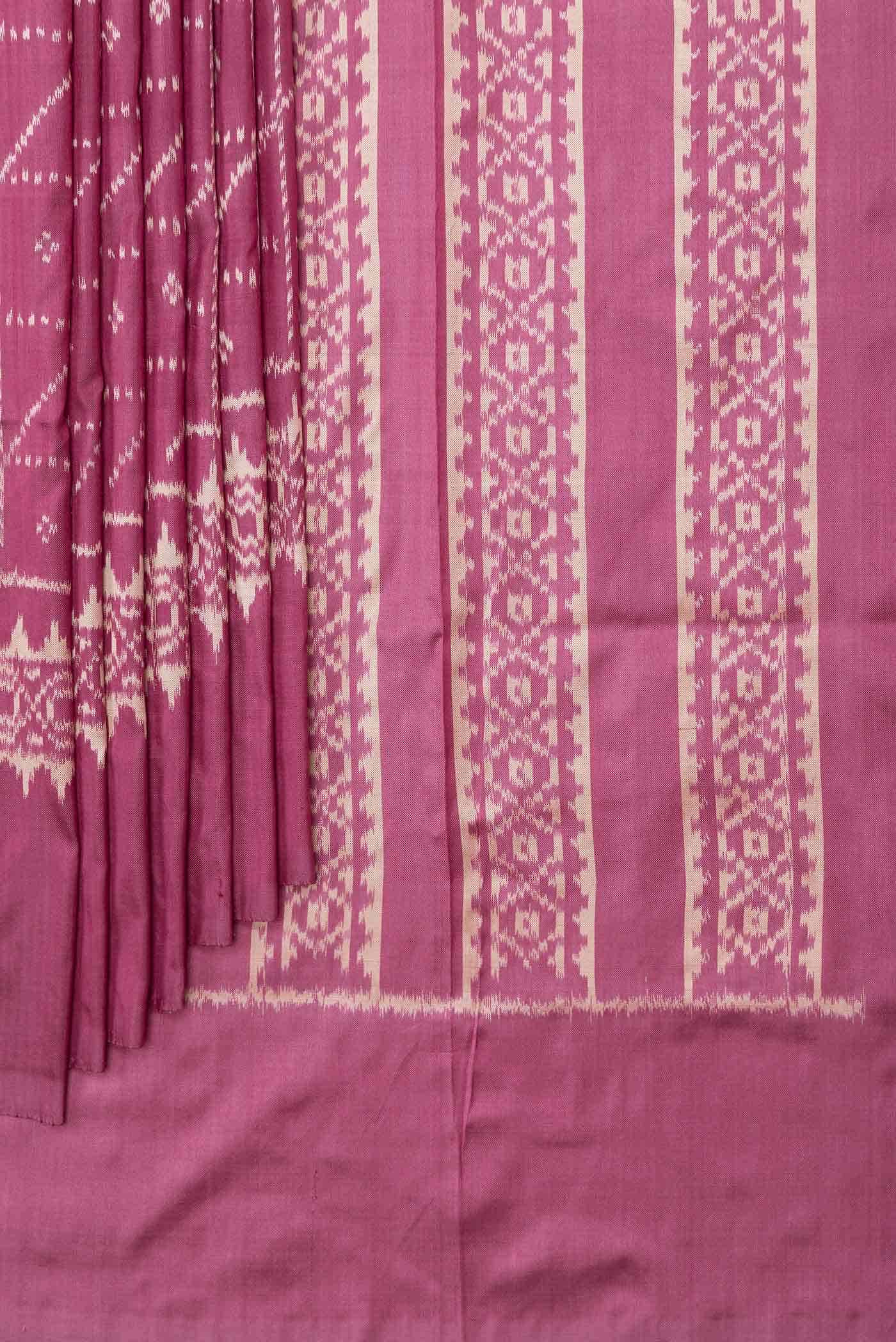 Rose pink Dual Tone Double Ikat Saree