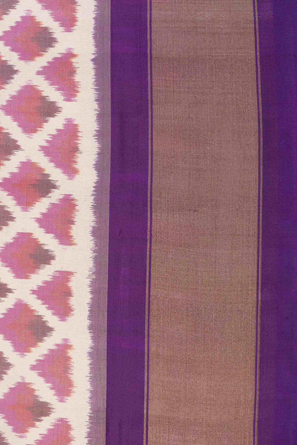 Beige Dual Tone Double Ikat Saree
