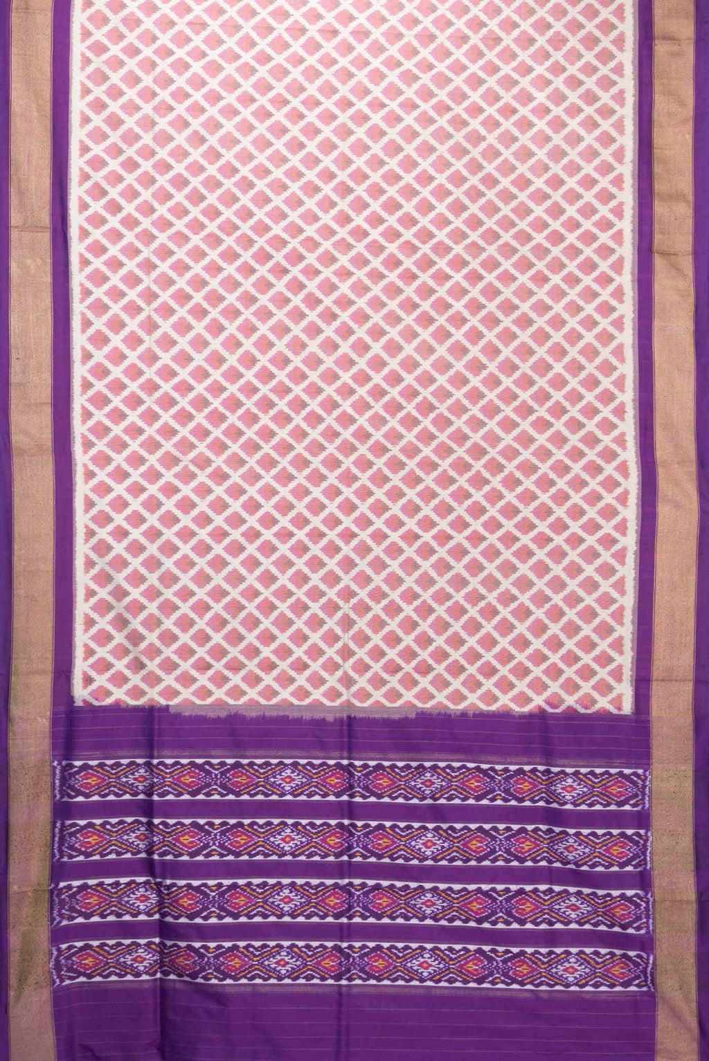 Beige Dual Tone Double Ikat Saree
