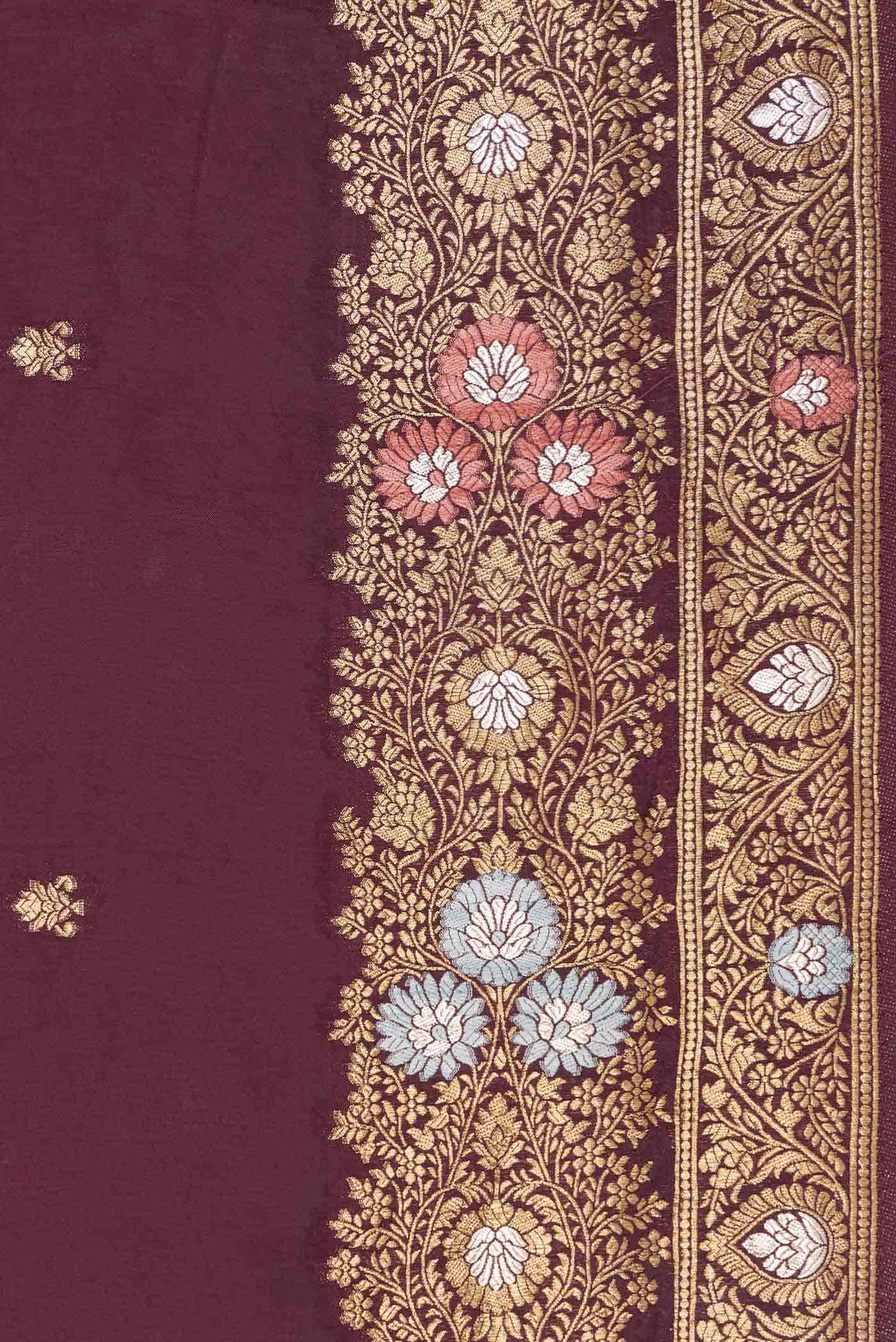 Coffee Brown Dual Tone Blended Satin Crepe Saree