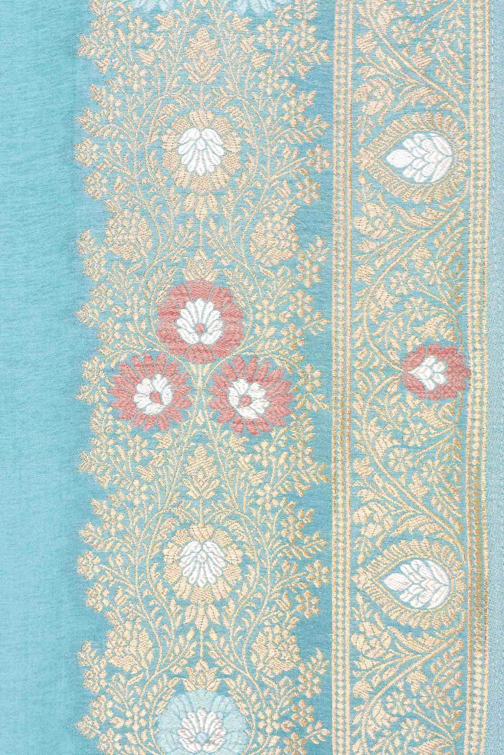 Light Blue Dual Tone Blended Satin Crepe Saree