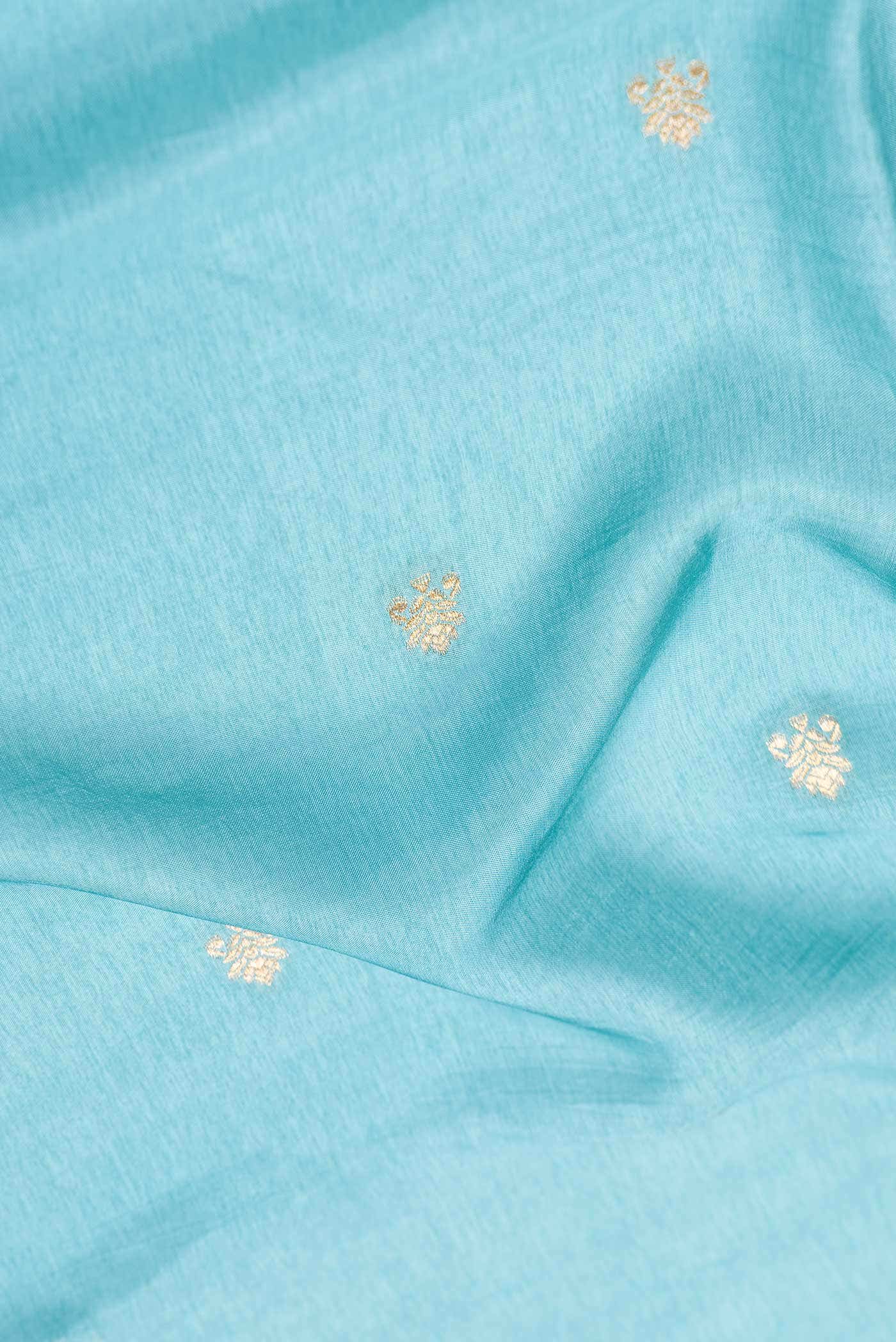 Light Blue Dual Tone Blended Satin Crepe Saree