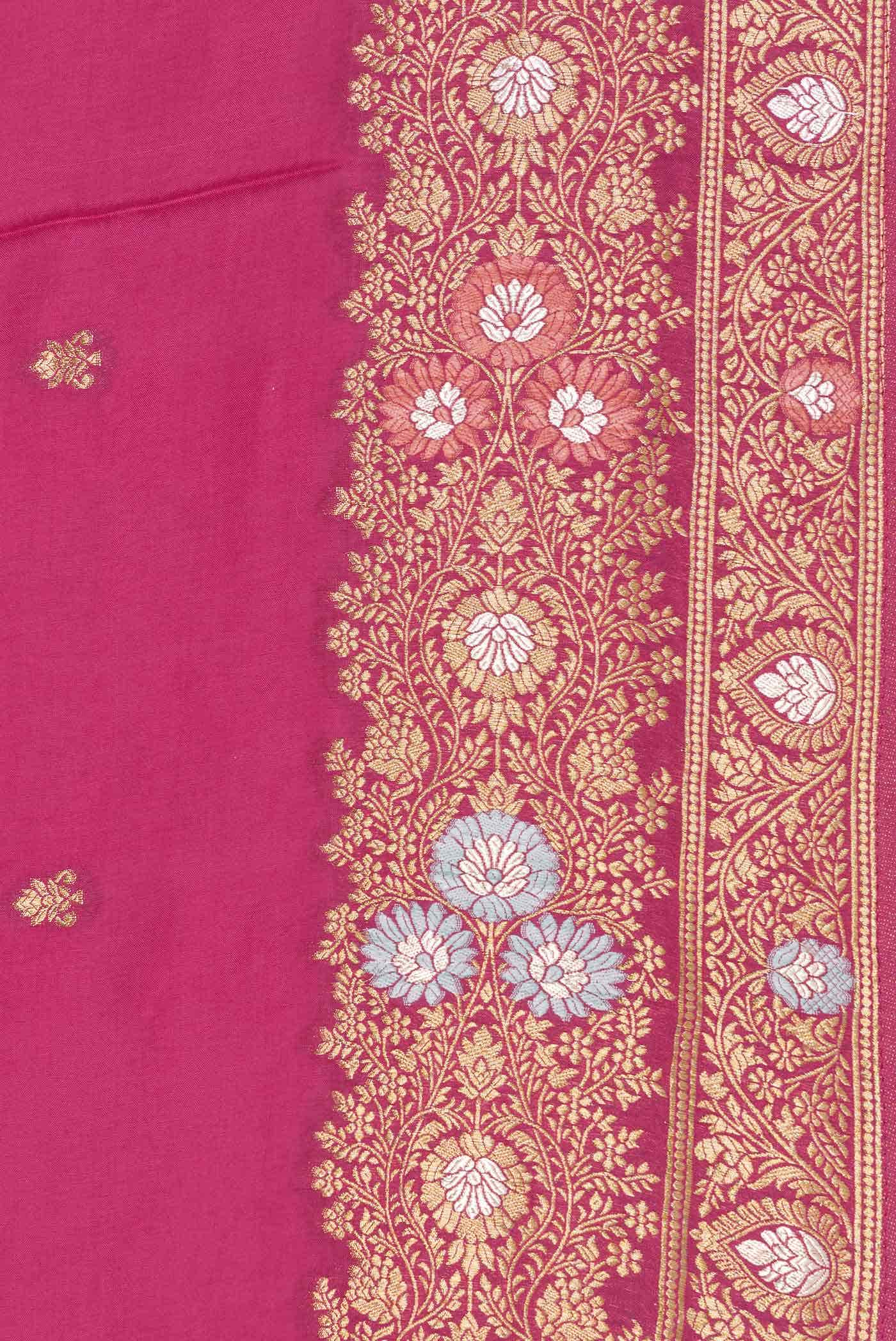Pink Dual Tone Blended Satin Crepe Saree